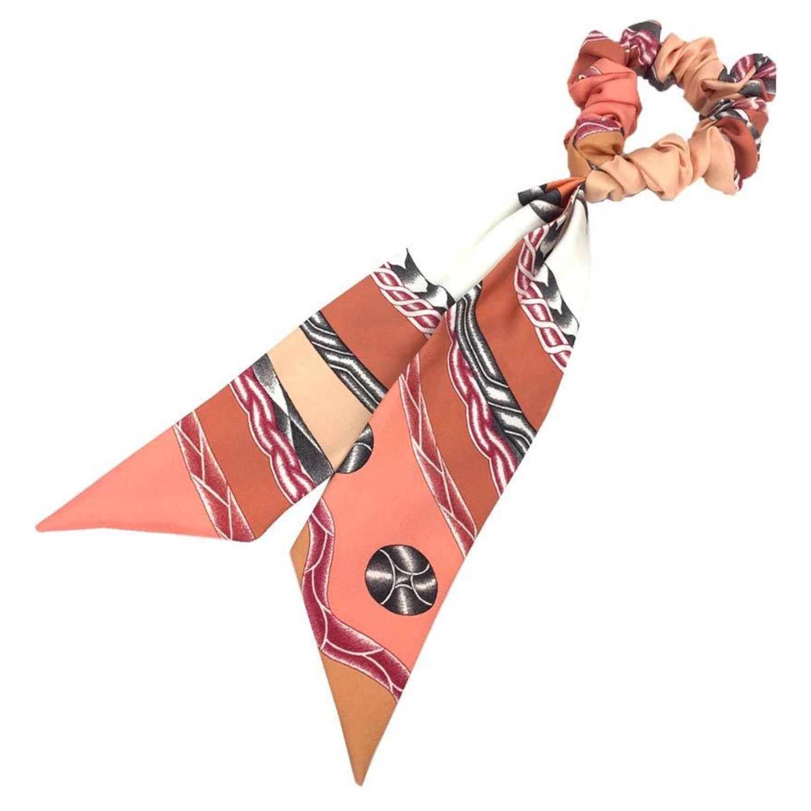 Hermès HERMES Bella Silk Hair Tie in Light Orange ref  display picture 2