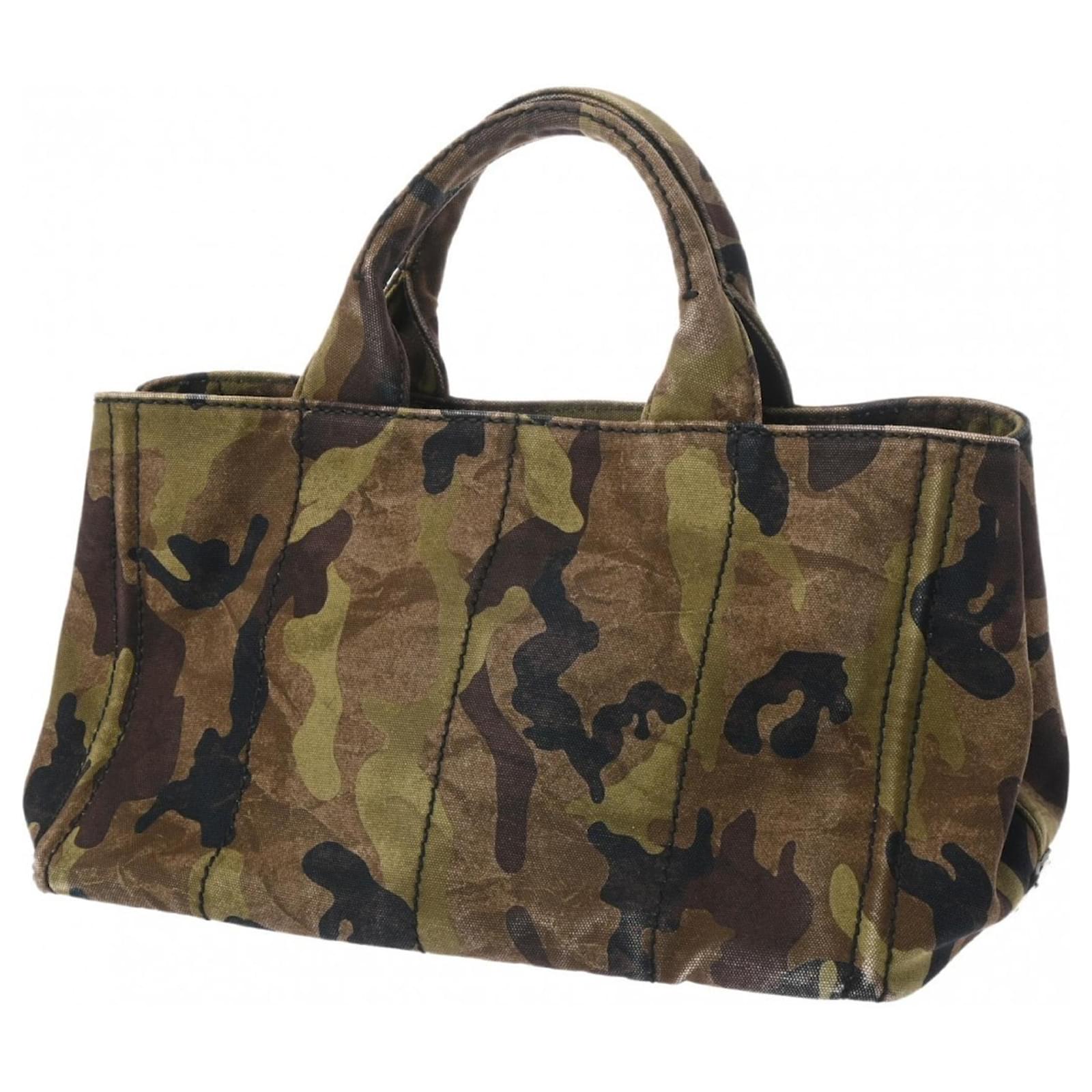 バッグ PRADA Camouflage Canapa 2way hand bag Prada Authentic Canapa Camouflage 2Way Handbag Shoulder Bag
