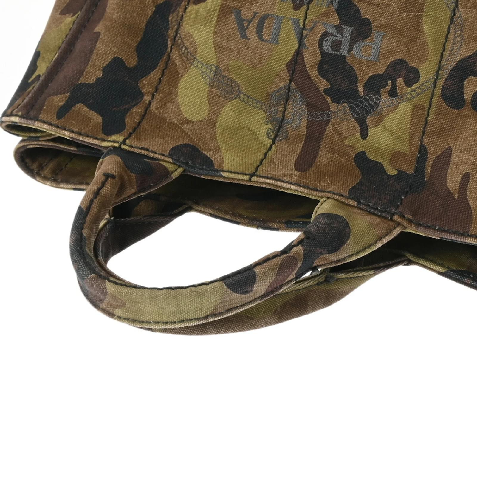 Prada Canapa Tote Camouflage Women's Canvas Bag Cloth ref