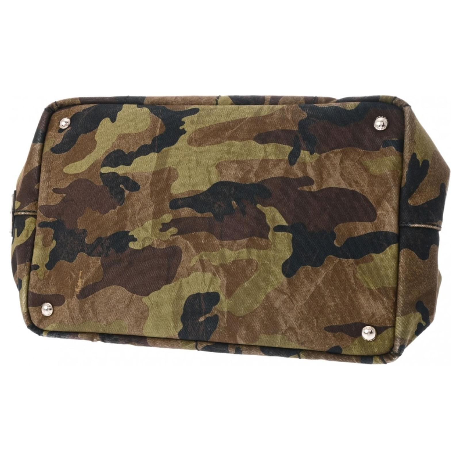 バッグ PRADA Camouflage Canapa 2way hand bag Prada Canapa Tote Camouflage Women's Canvas Bag Cloth ref
