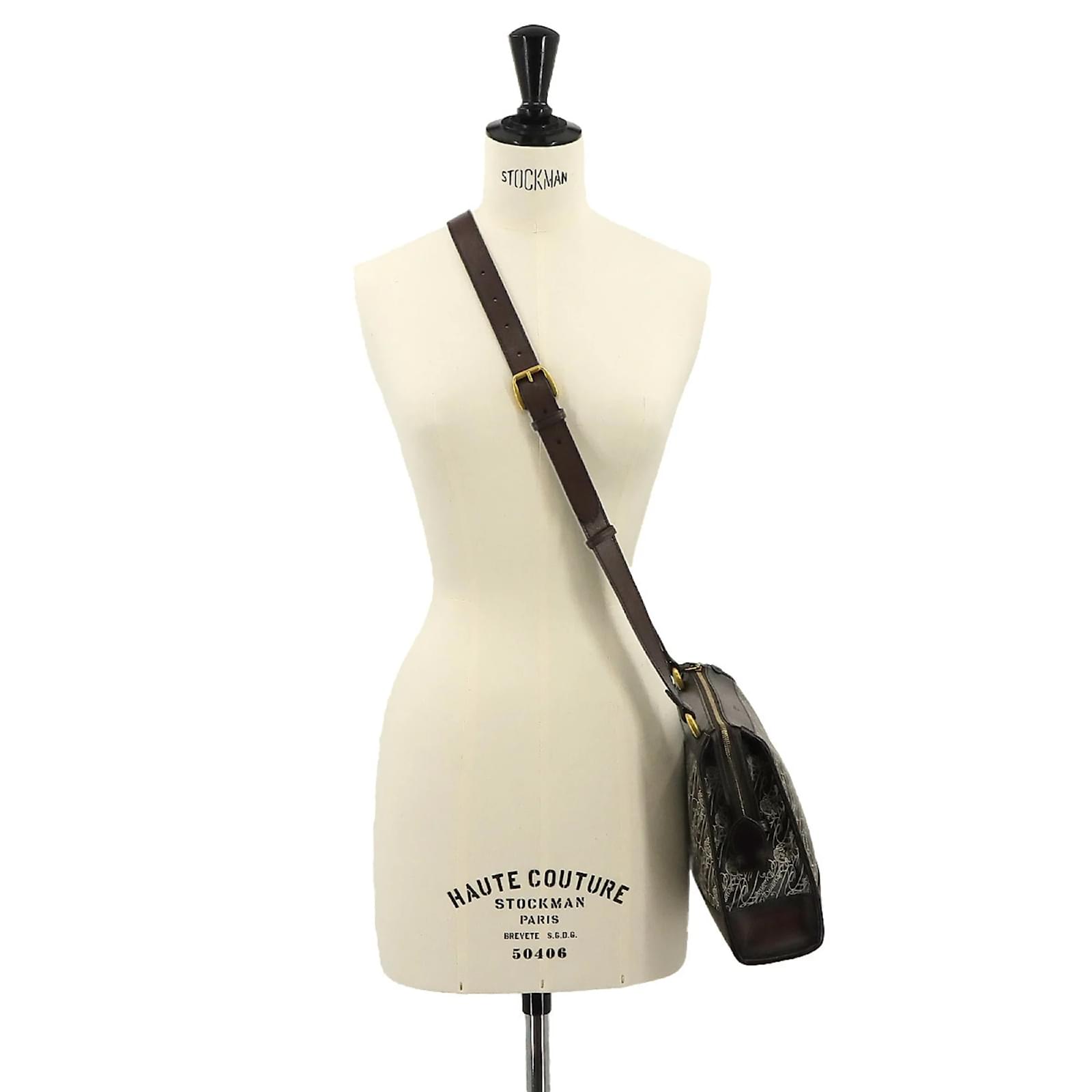 Berluti Musette Toile Marbeuf Shoulder Bag Dark brown