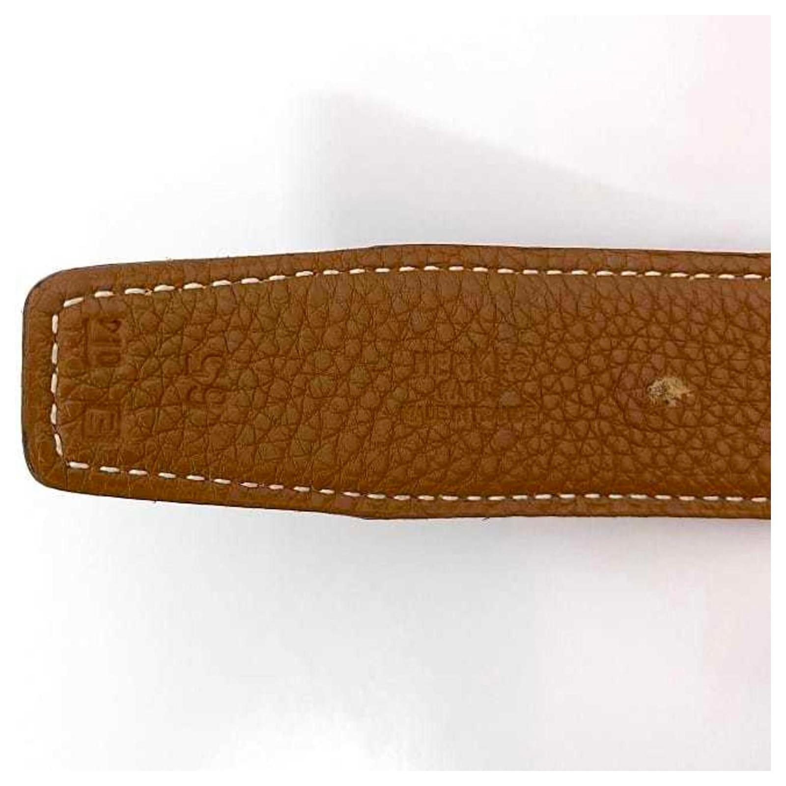 Ceinture en cuir réversible à boucle H Constance d'Hermès Marron Noir ref.2293488 - Joli Closet
