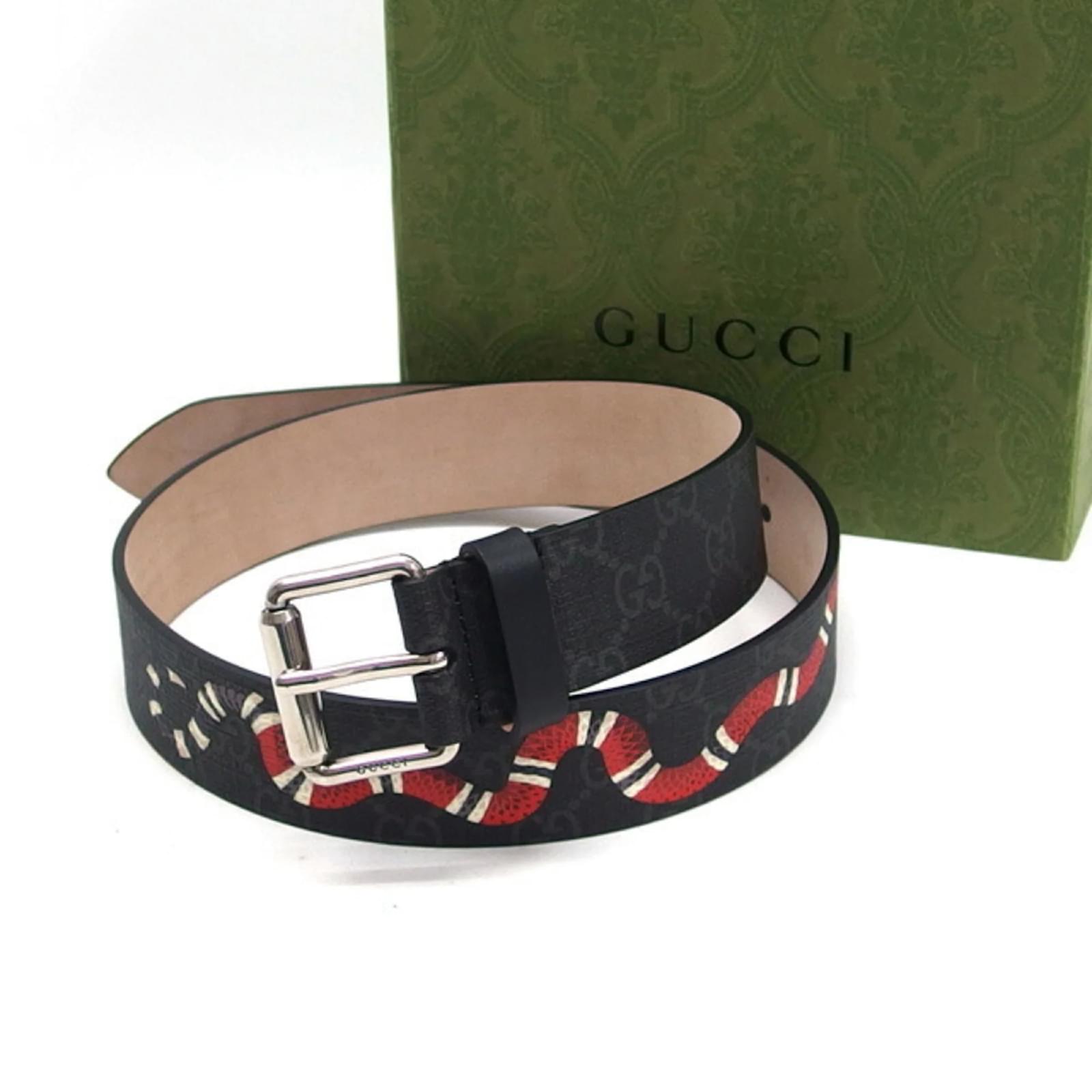 Gucci GG Supreme Kingsnake Print Belt Brown Black White Red ref.1577717 -  Joli Closet