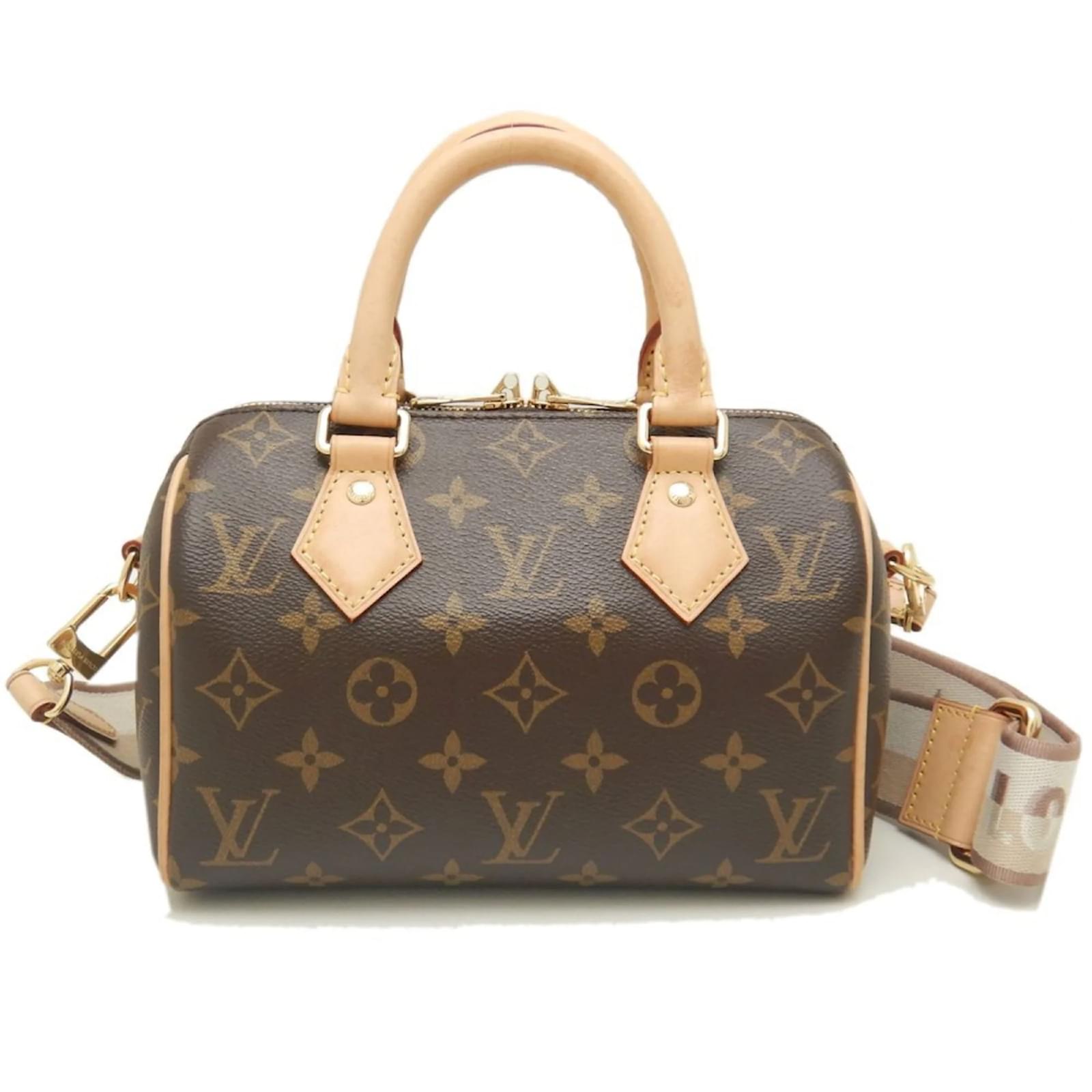 Louis Vuitton Monogram Speedy Bandouliere 20 Handbag Brown Plastic
