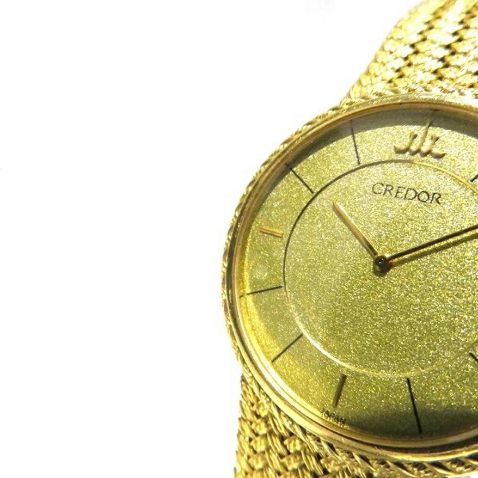 セイコー SEIKO クレドール 5A74-0130 クォーツ YG 金無垢 メッシュベルトメンズ Yahoo!オークション - う01394金無垢 18KT 総重量約61.5g 美品SEIK