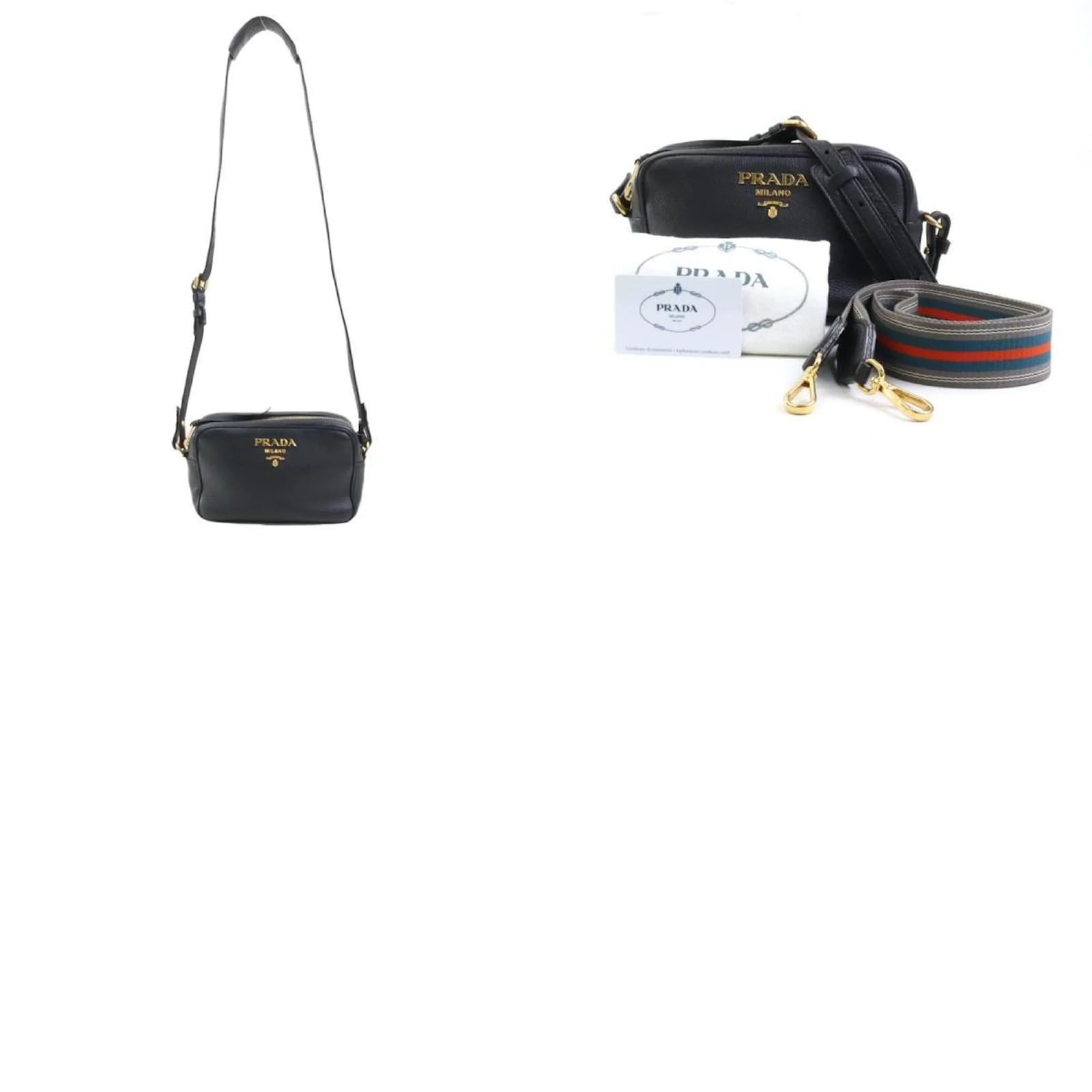 ショルダーバッグ・ポシェット PRADA Women Shoulder Bags 1BK016VOOOZO6 F0002 BLACK Prada - Black Grain Leather Shoulder Bag | Mitchell Stores