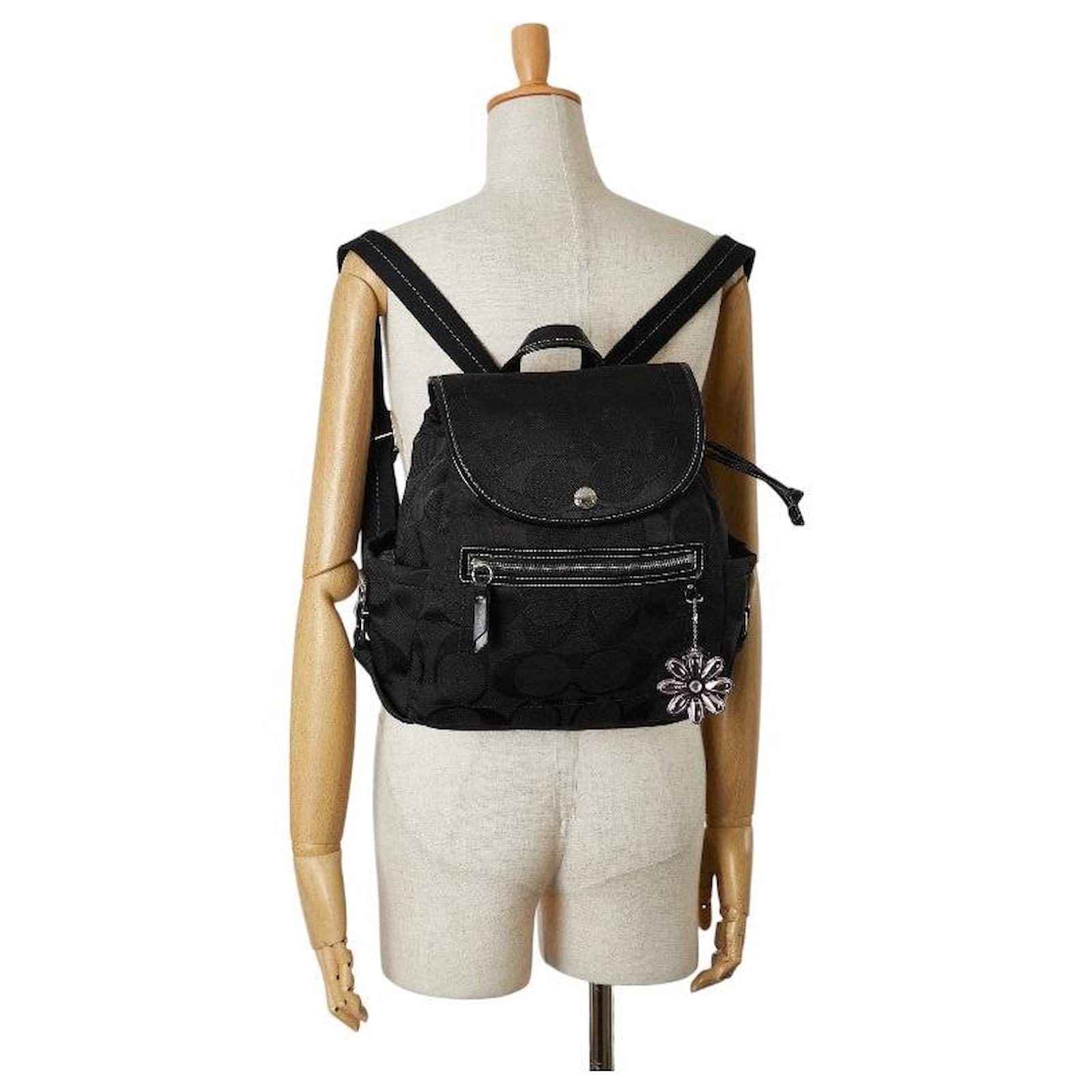 Coach Signature Canvas Backpack F16548 Black Cloth ref