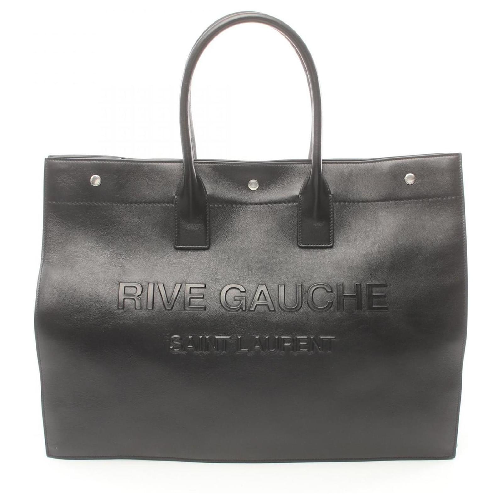 Saint Laurent Rive Gauche Tote Bag Schwarz Leder