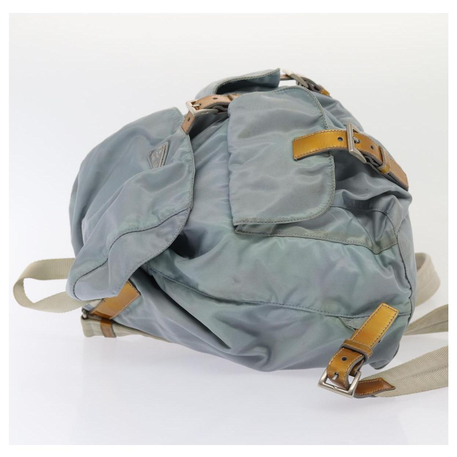 PRADA Backpack Nylon Light Blue Silver Auth 84646 Silvery  display picture 2
