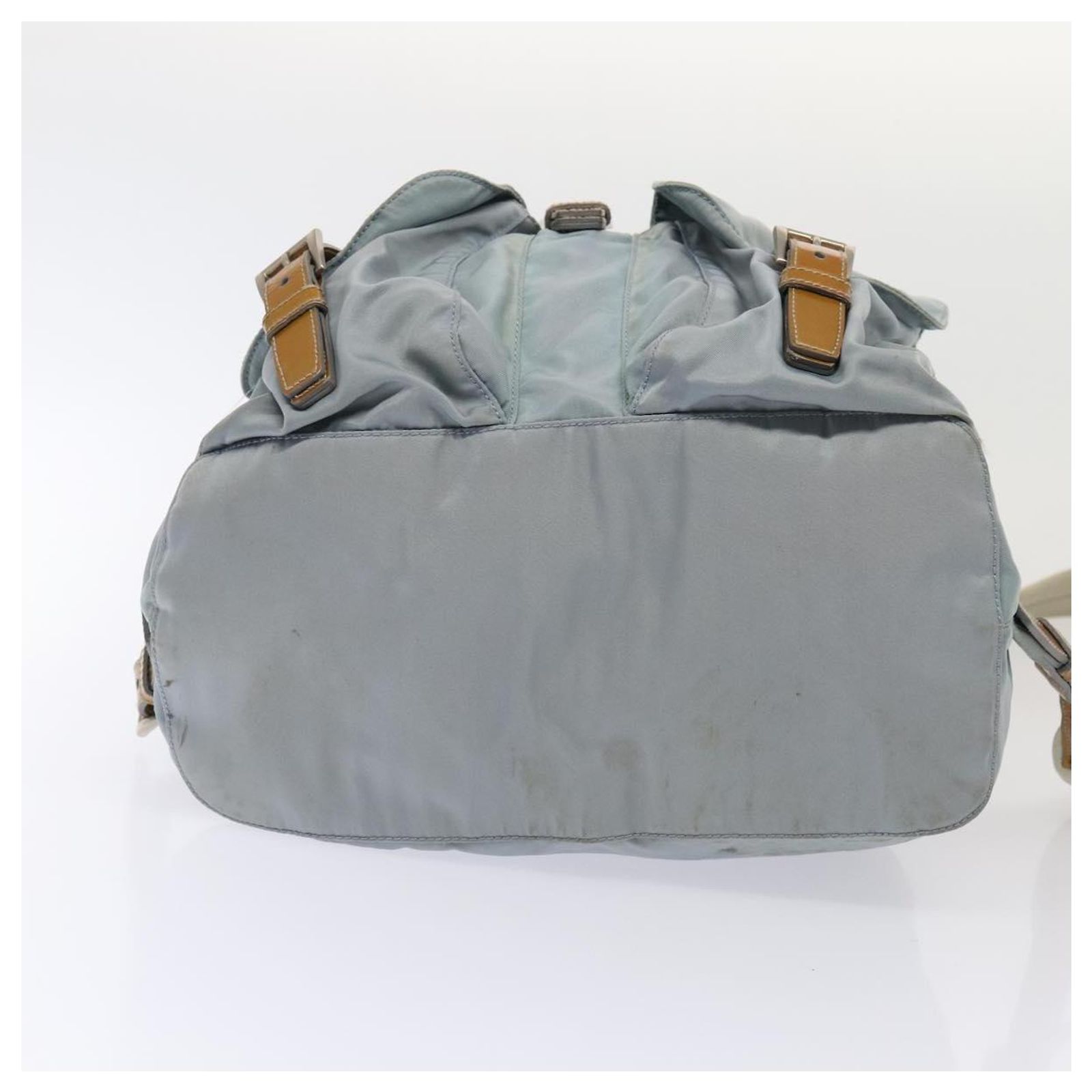 PRADA Backpack Nylon Light Blue Silver Auth 84646 Silvery  display picture 3