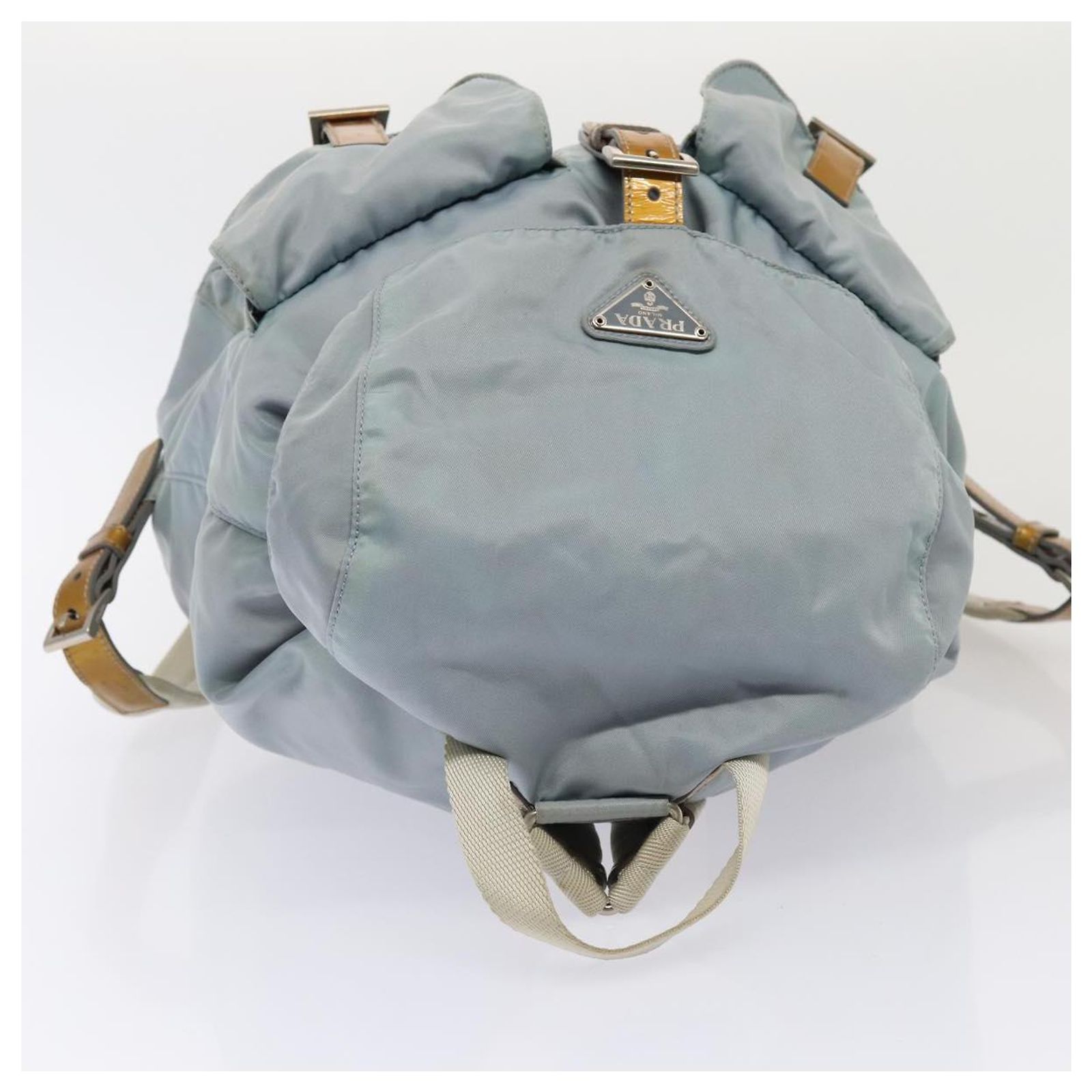 PRADA Backpack Nylon Light Blue Silver Auth 84646 Silvery  display picture 2