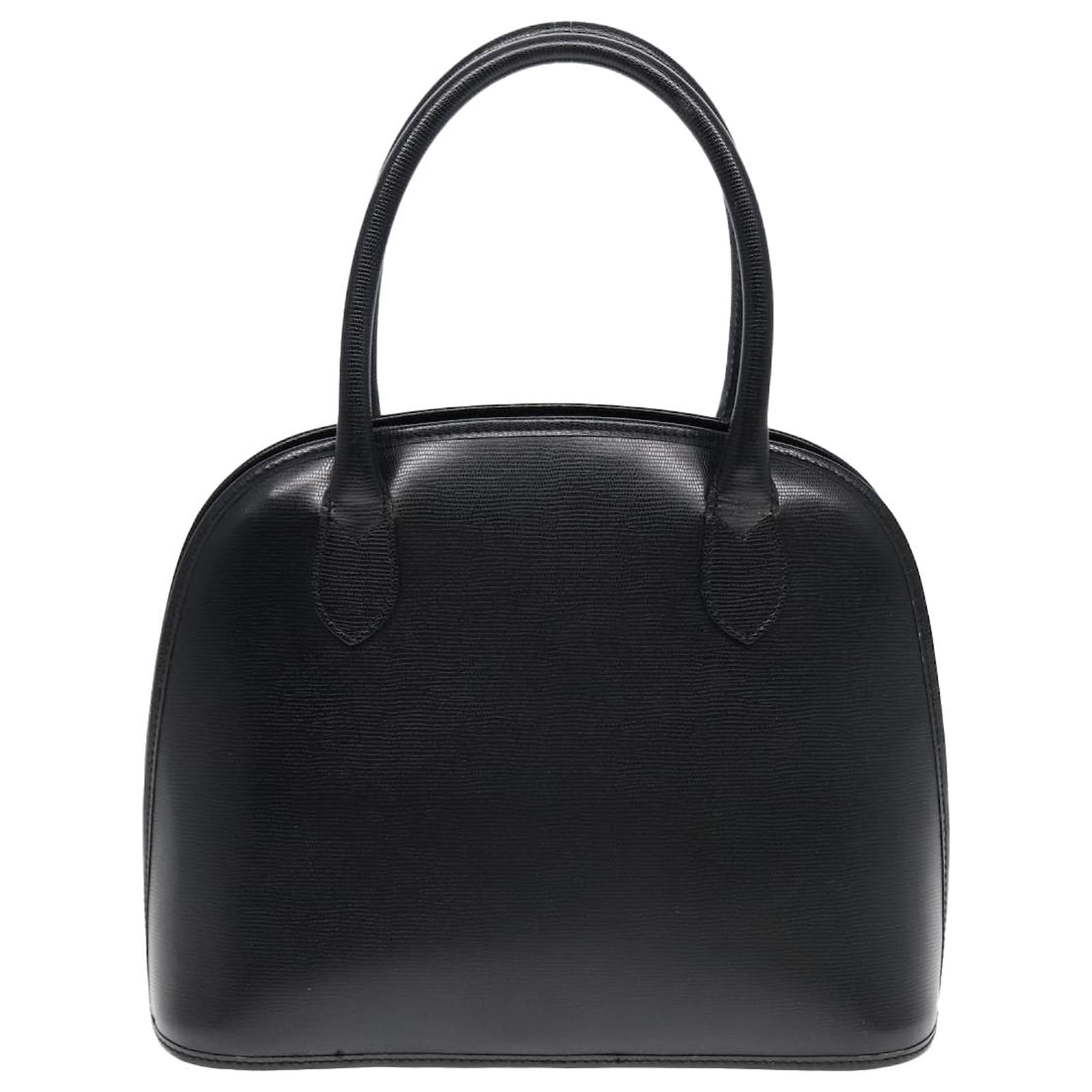 Céline CELINE Hand Bag Leather 2way Black Gold Auth 85493