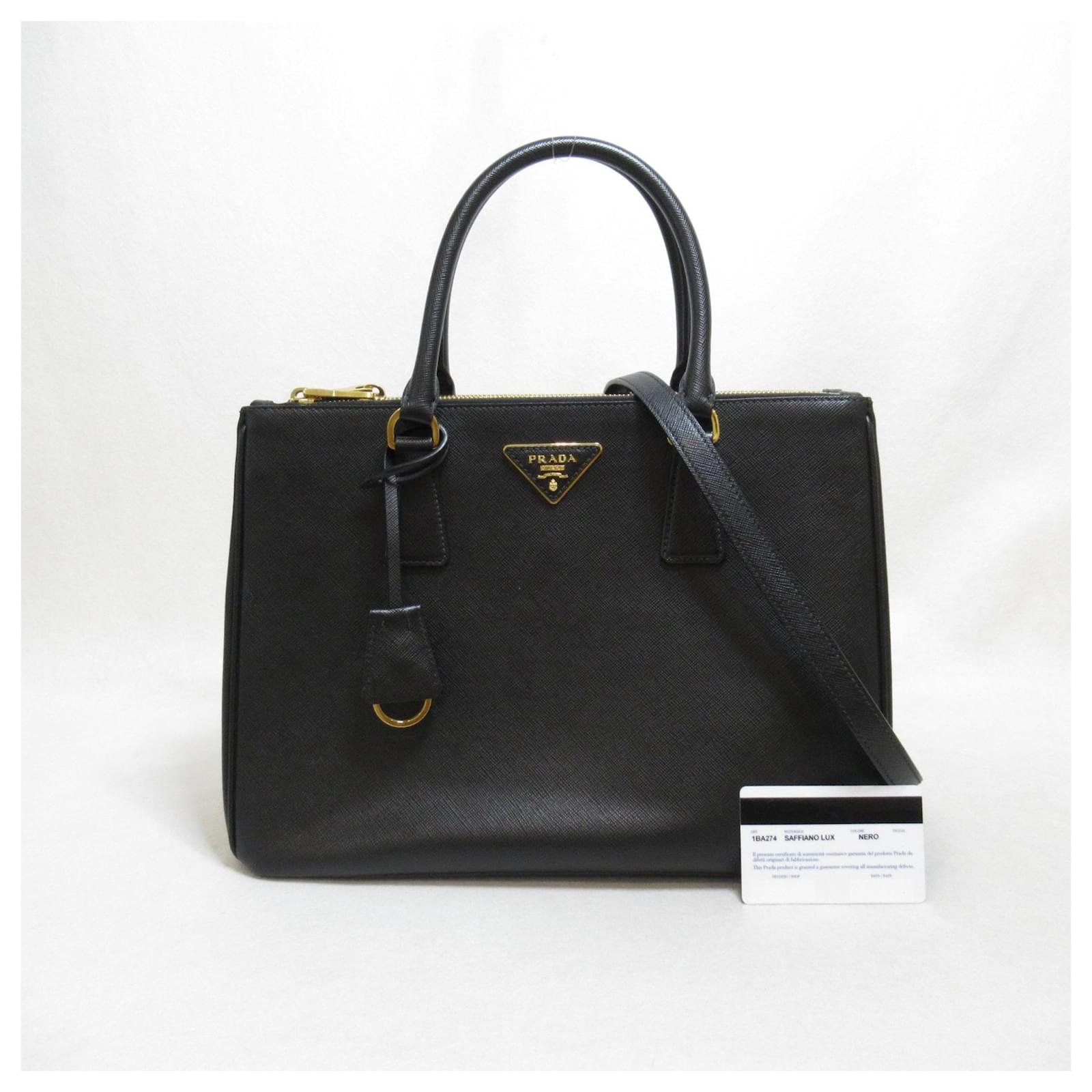 Prada Saffiano Leather 2Way Tote Bag Black ref.1582341 Joli Closet