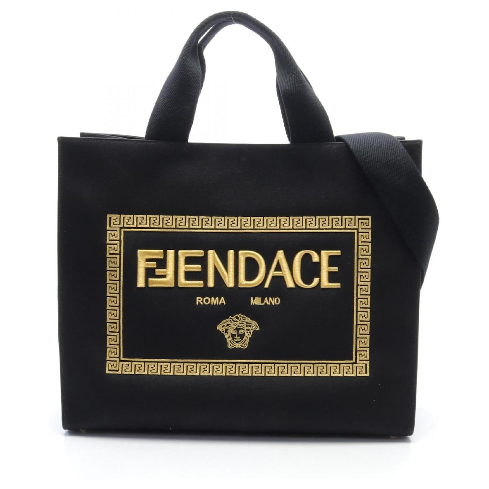 FENDI x VERSACE FENDACE Fenderche Tote Bag Black Cloth ref.1582432 - Joli  Closet