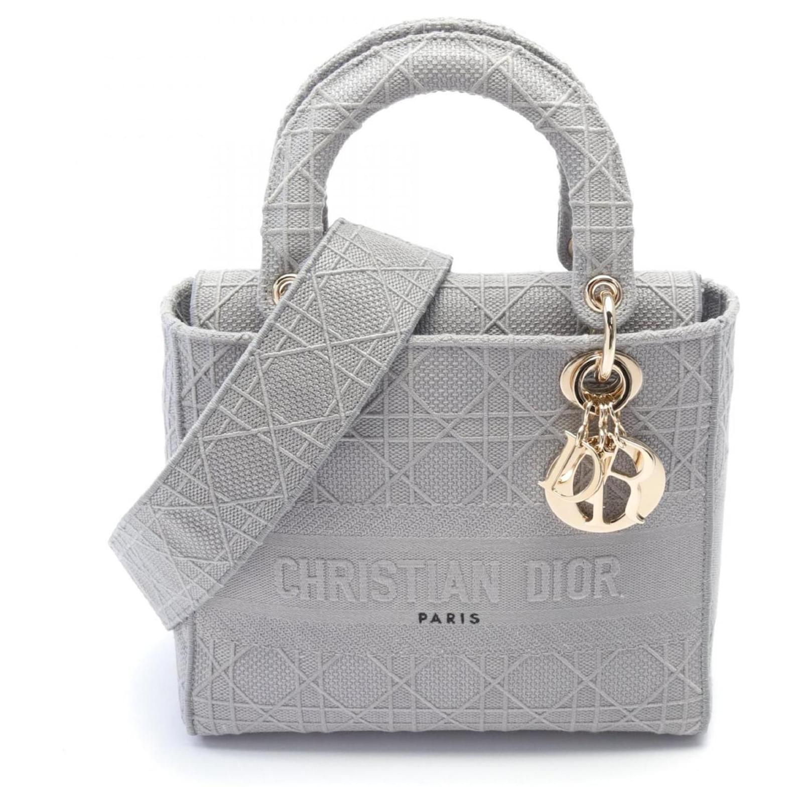 Christian Dior Dior LADY D-LITE Medium Handbag Brown Cloth ref 