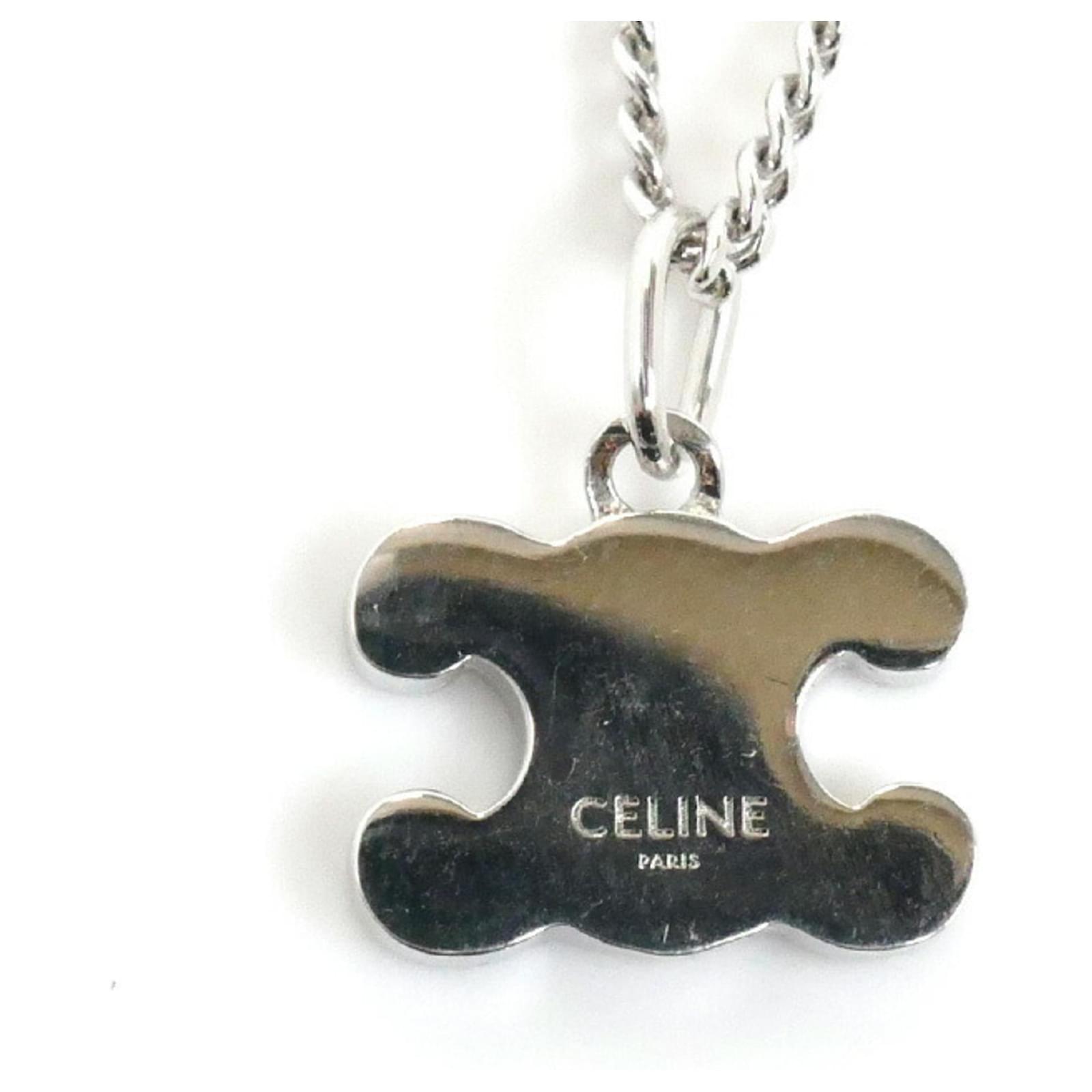 ★Celine★ Triomphe Rhinestone Necklace Brass CELINE TRIOMPHE RHINESTONE NECKLACE IN BRASS WITH RHODIUM