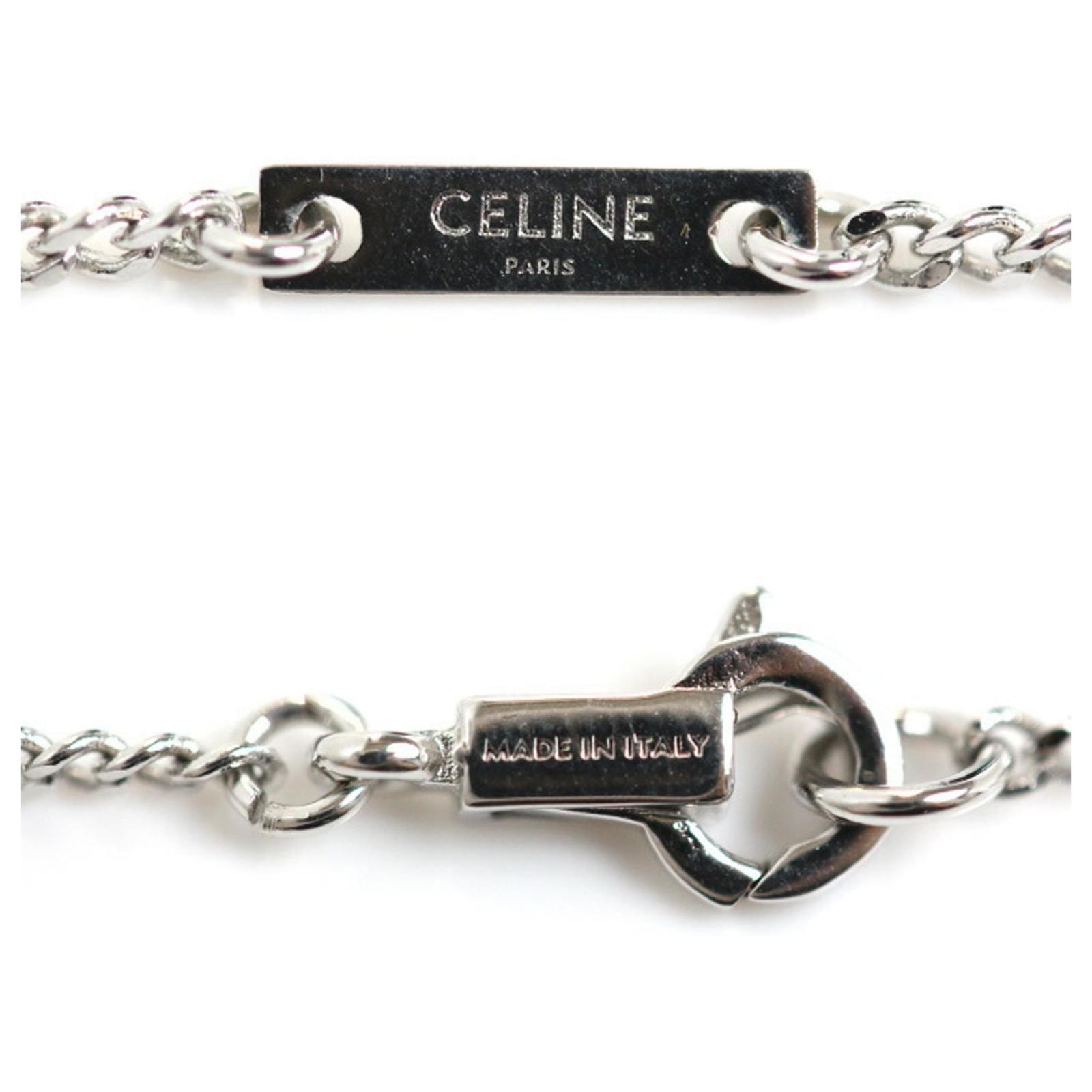 Céline Celine Crystal Brass Triomphe Rhinestone Necklace
