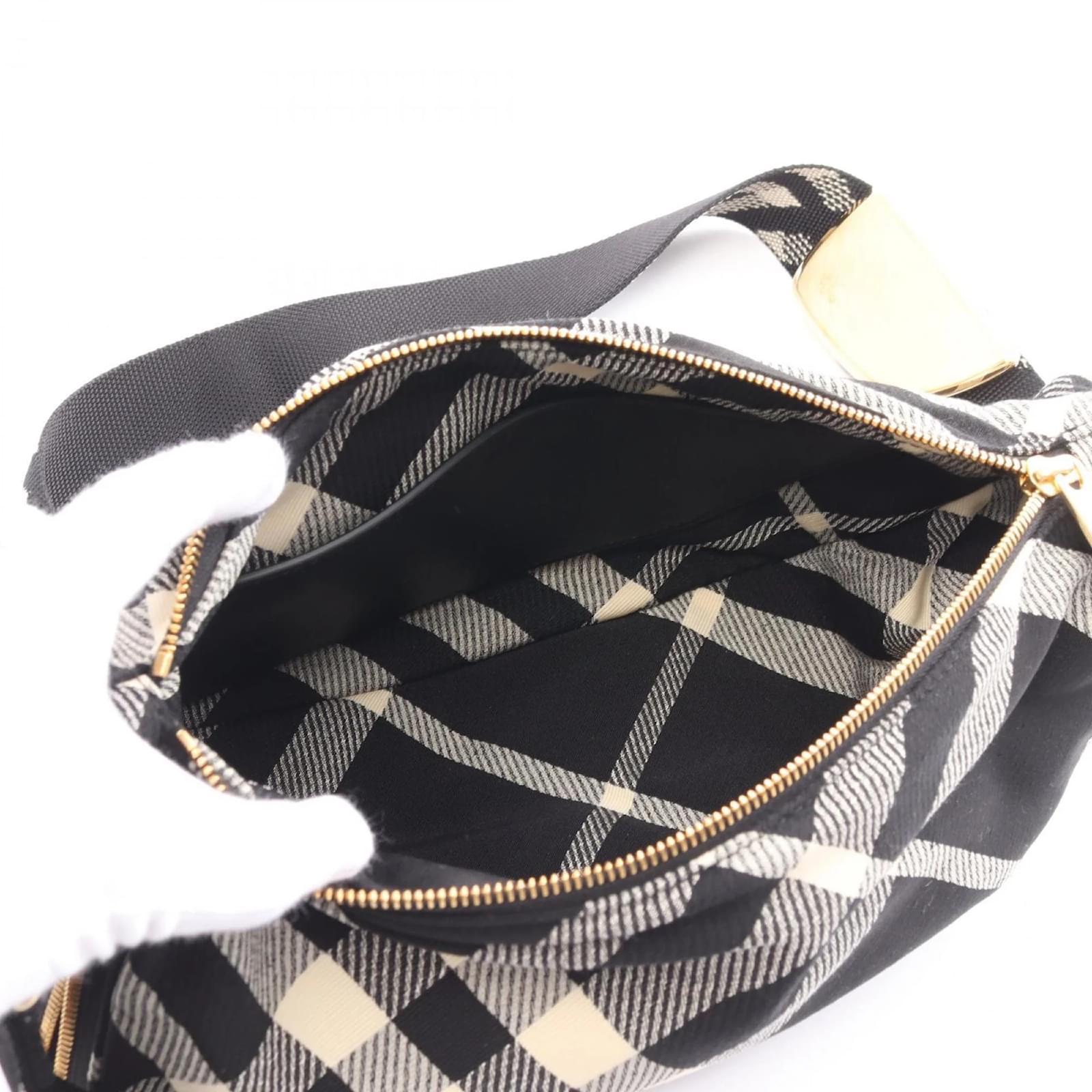 Rinonera de algodon Burberry y bolsa mensajera Negro Blanco ref.1584144 Joli Closet