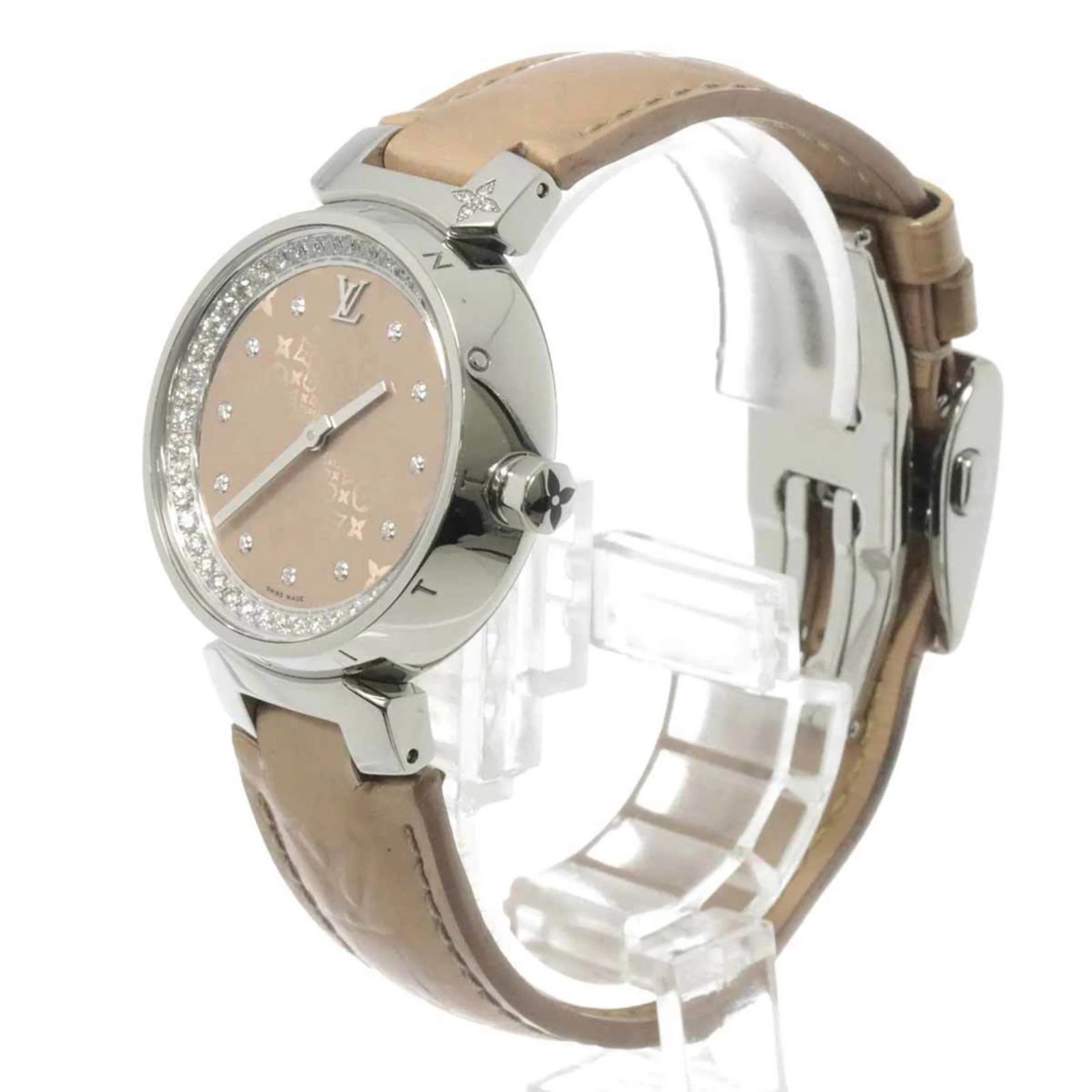 Tambour Q13MS Diamond Beige Dial Ladies Watch Louis Vuitton Tambour Monogram Q13MS Ladies Watch ref  main image 2