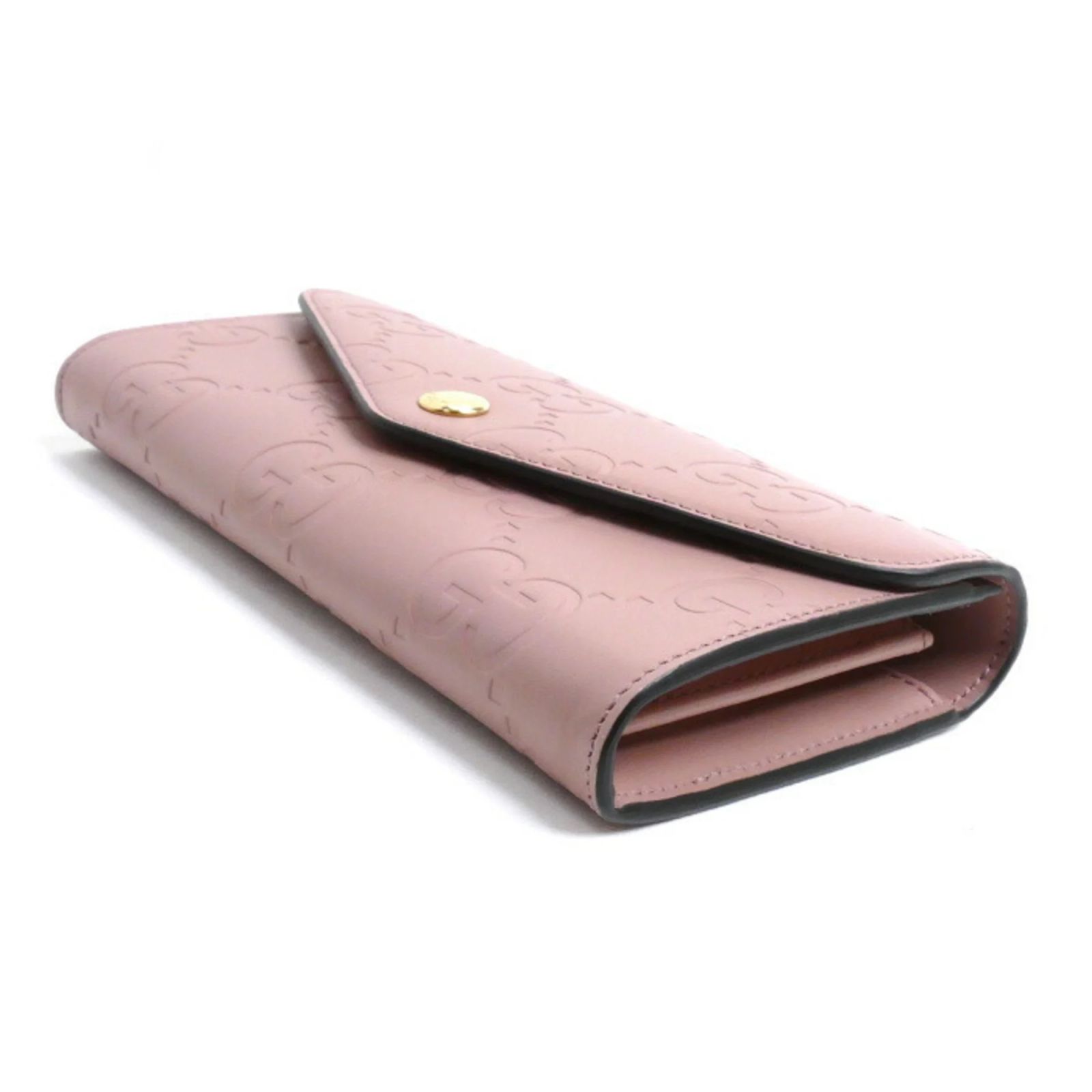 Gucci Long Wallet GG Pink x Beige GUCCI GG Continental Long Wallet Pink Beige Leather ref  main image 3