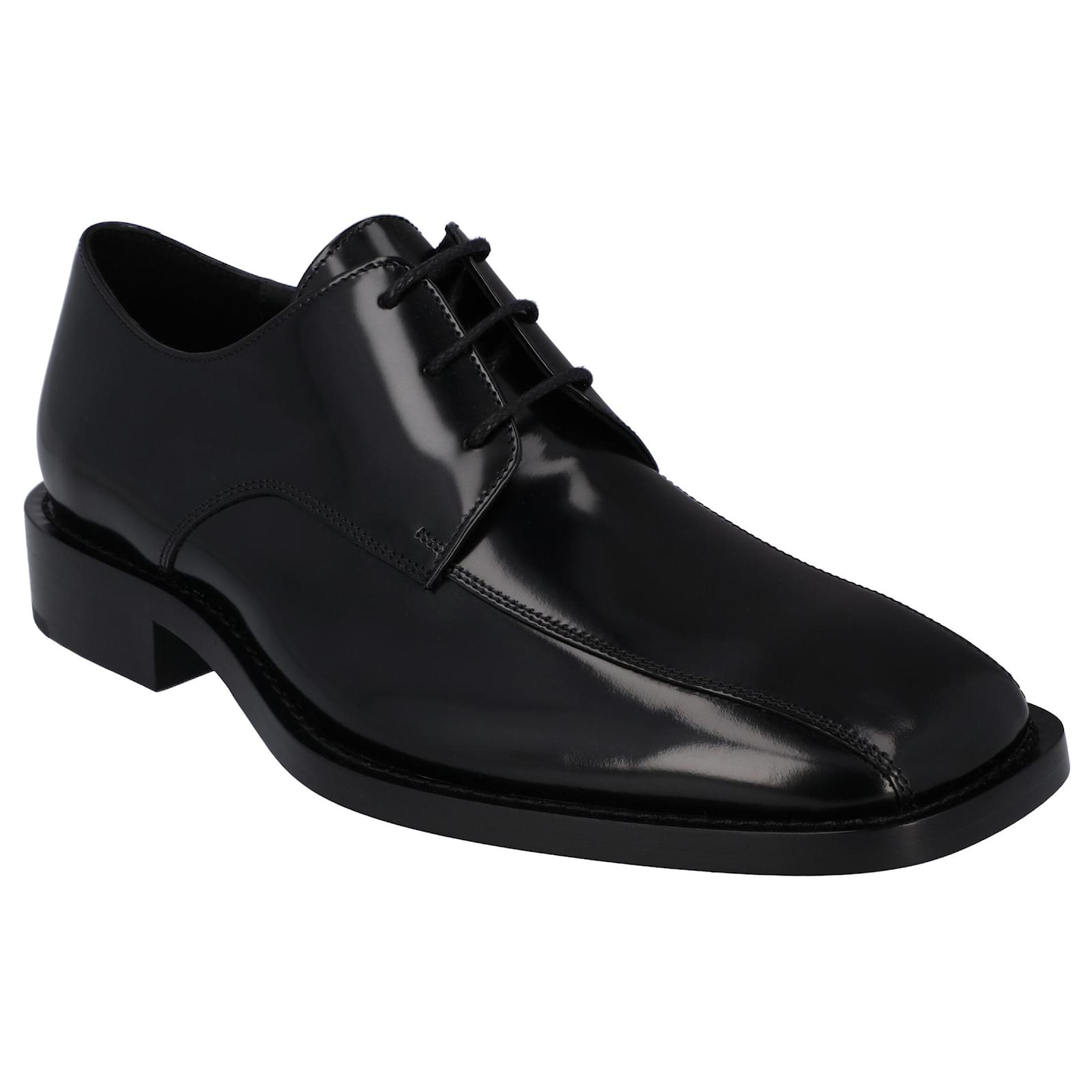 Balenciaga Rim Hi-Shine Derby Shoes Black Leather ref.1584877