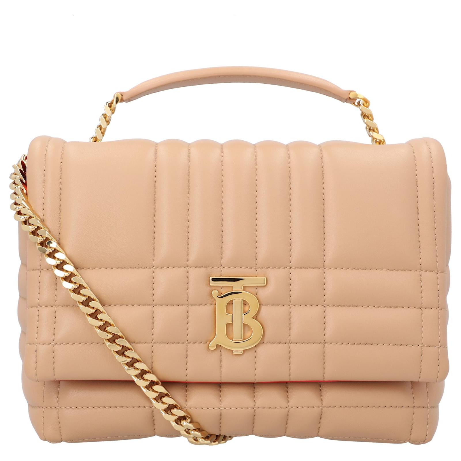 Burberry Lola Tasche klein aus gestepptem Lammleder in Rosa Pink
