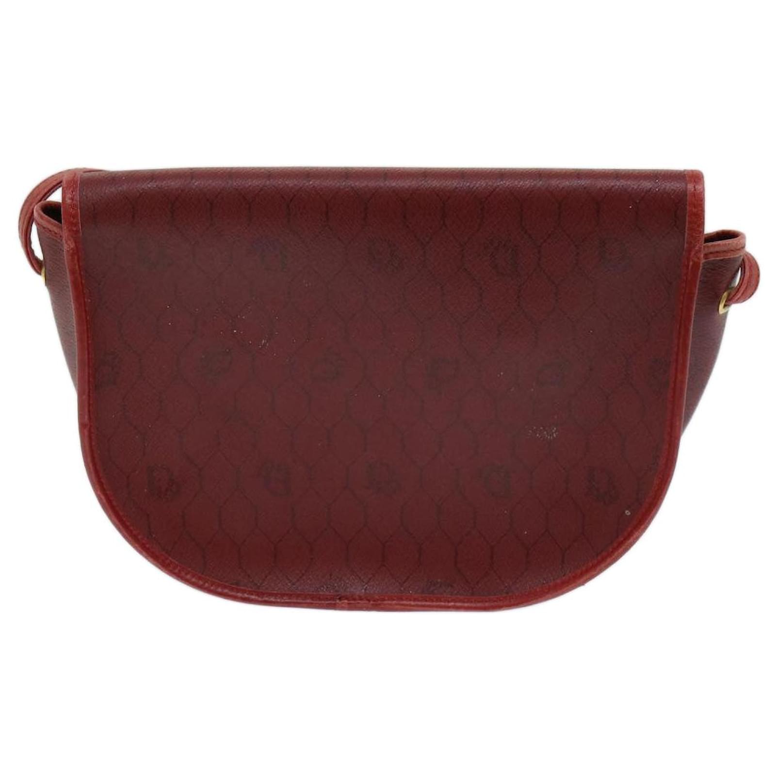 Christian Dior Honeycomb Canvas Shoulder Bag PVC Red Cloth ref 