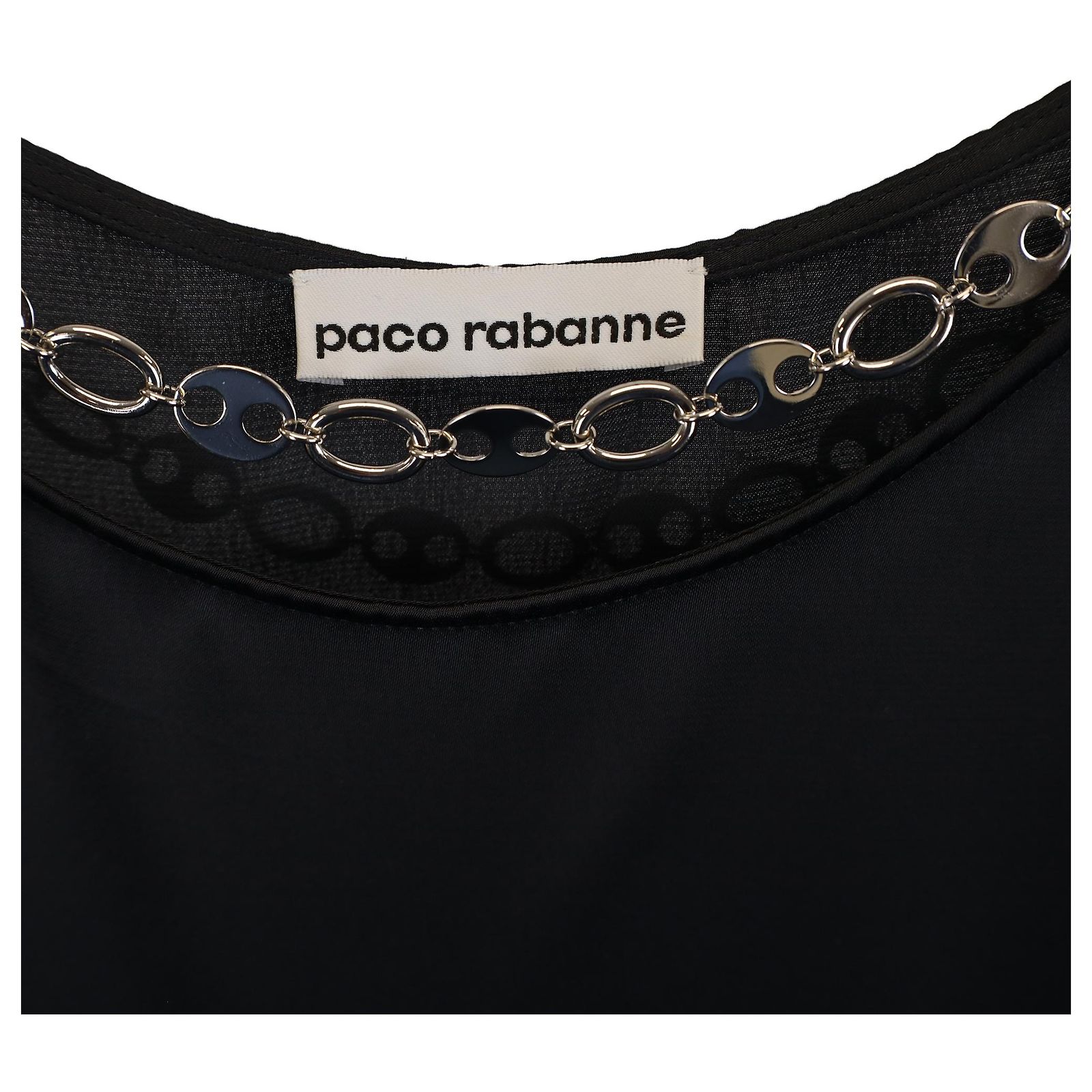 Paco Rabanne Size Chart Paco Rabanne Chain-Embellished Satin Mini Dress in Black Polyester ref ...