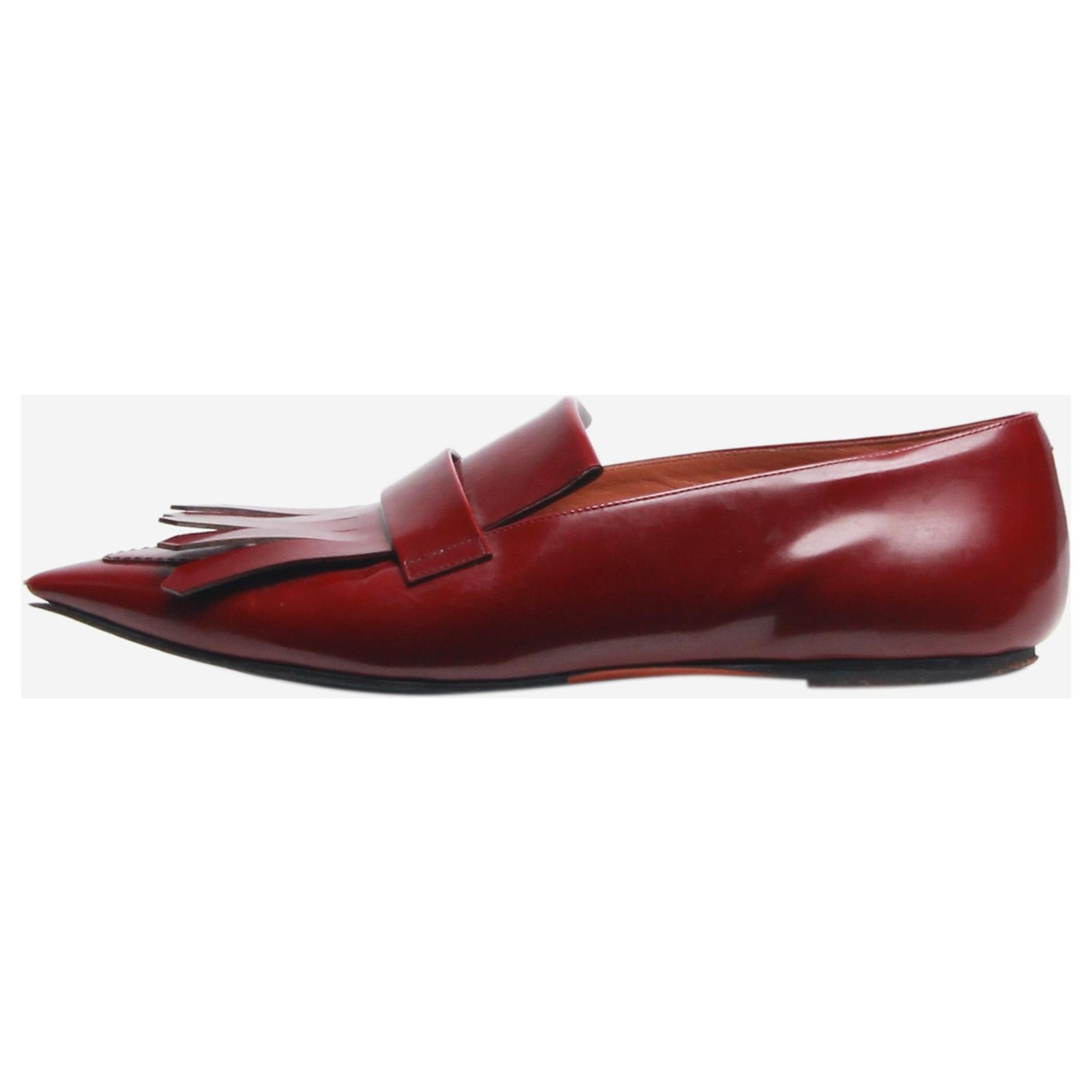 Celine women Burgundy Tassel Loafers Celine Triomphe Loafers/Burgundy Leather in Brown | Lyst main image 2