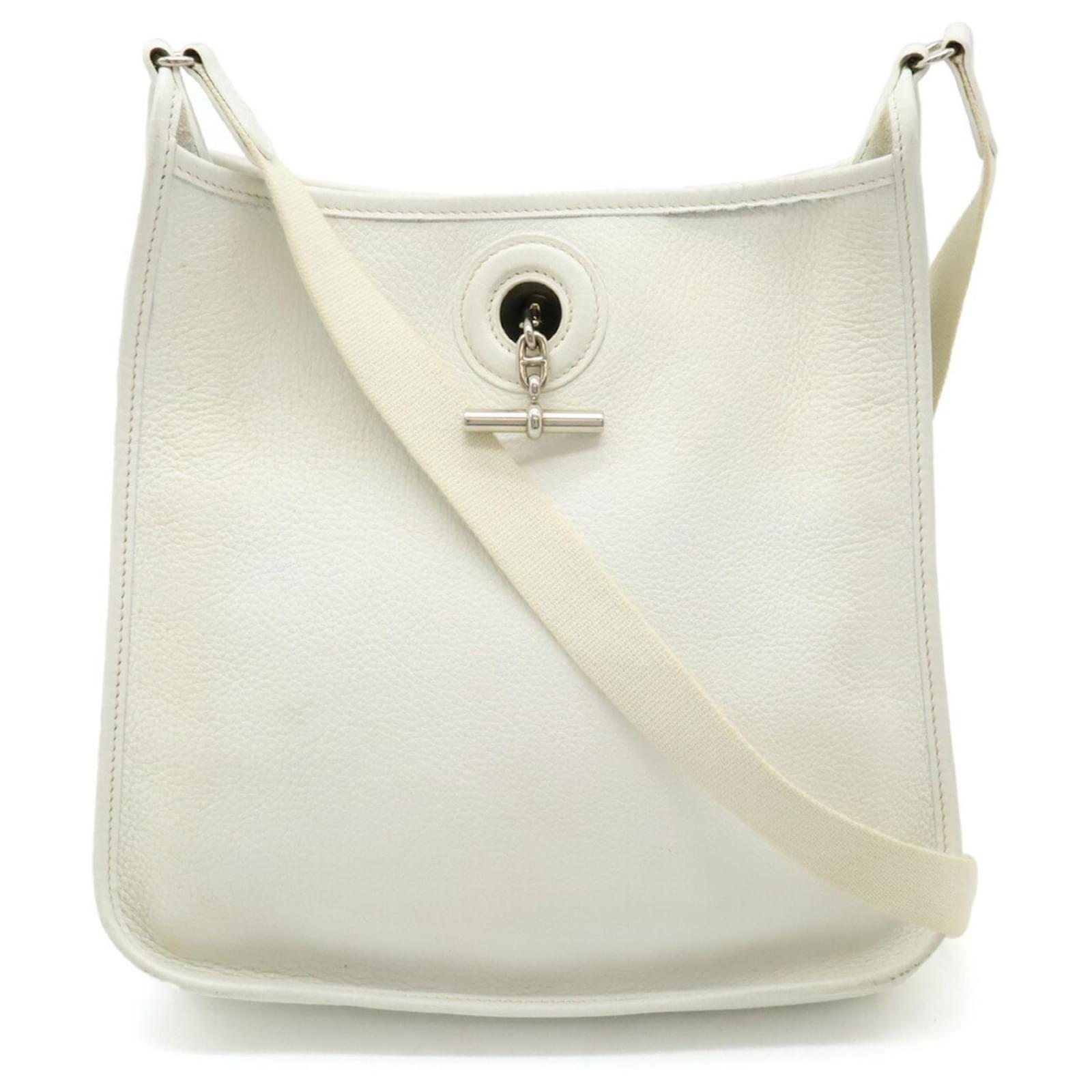 Hermès Hermes Vespa PM Schultertasche Weiß Leder