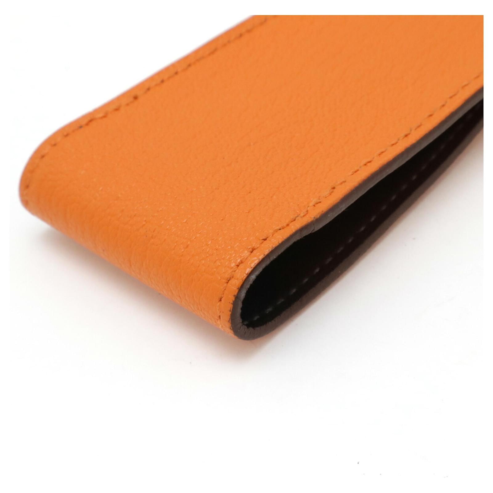 Hermès Trousse à crayons Hermes Hugo Diamant Orange ref.JC1591984