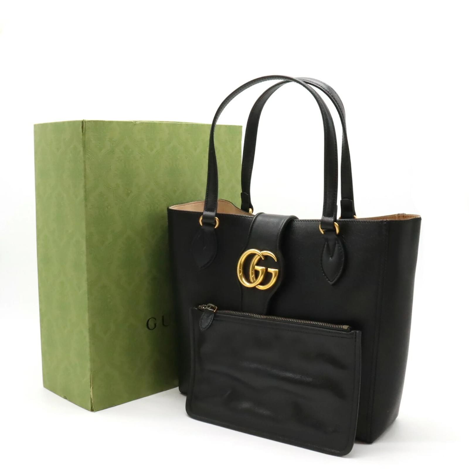 Gucci Dahlia Small GG Marmont Tote Bag Black Leather ref.JC1592049