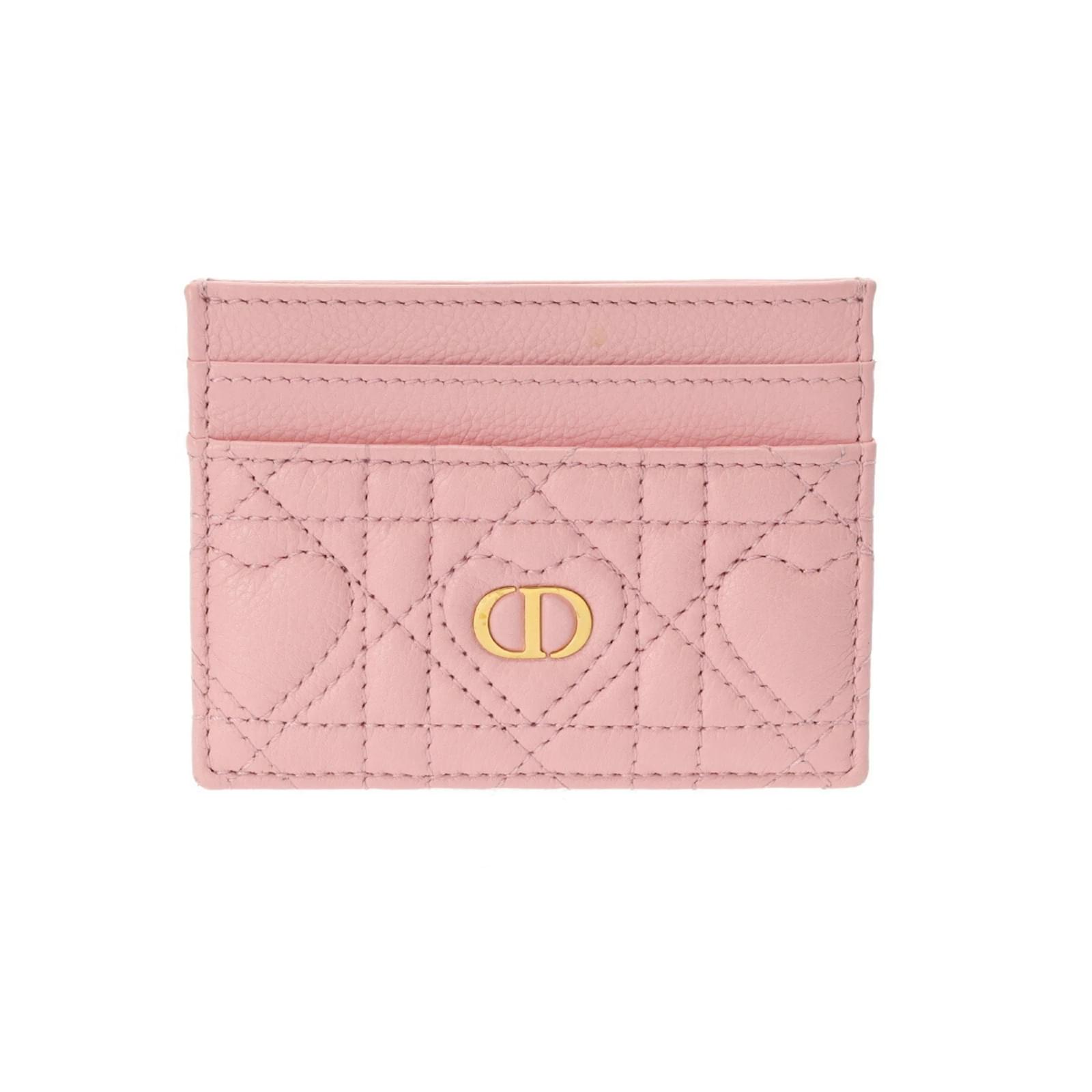 Christian Dior Heart Pink Women's Leather Card Case ref.1592791