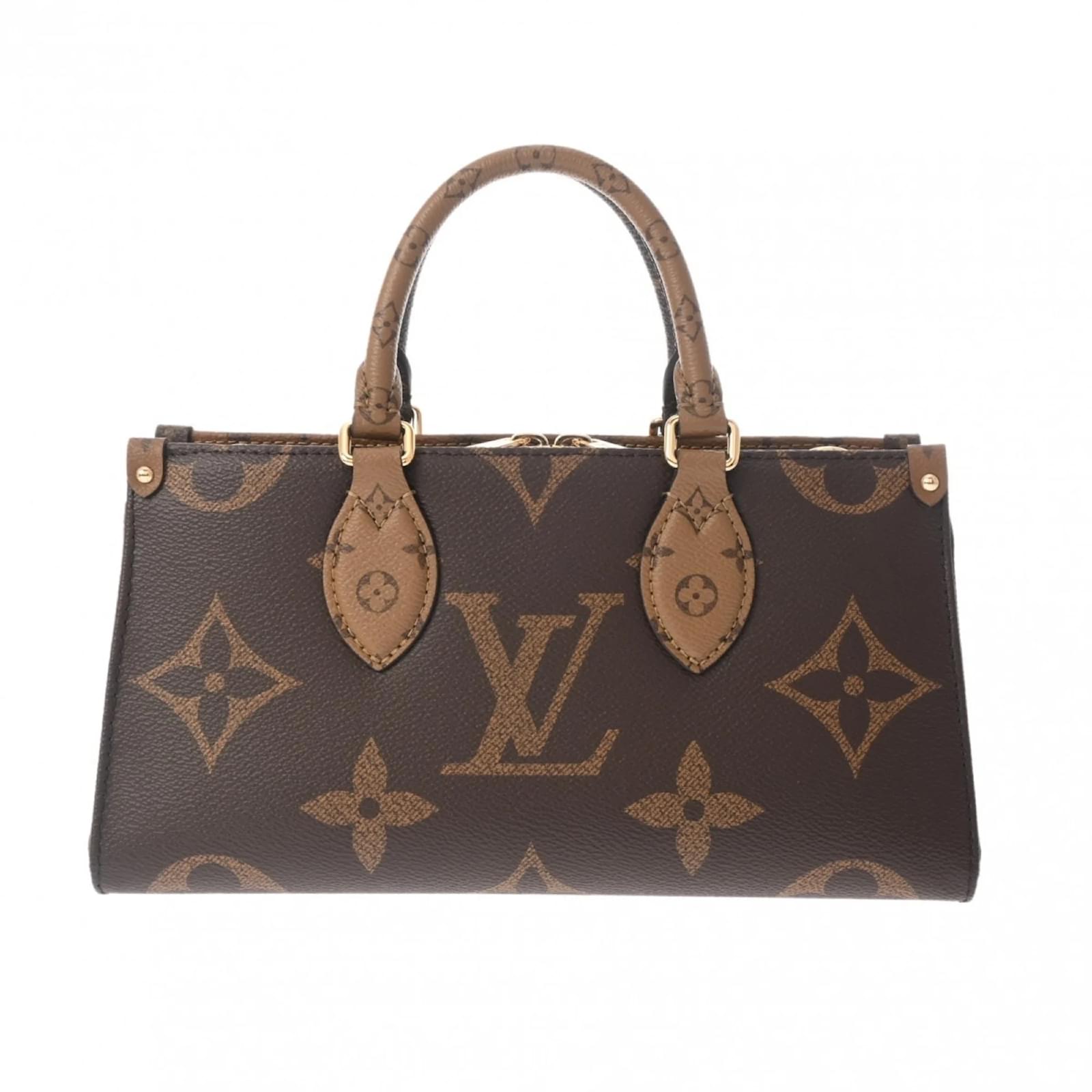 Louis Vuitton Monogram Reverse On the Go EW Shoulder Handbag Brown