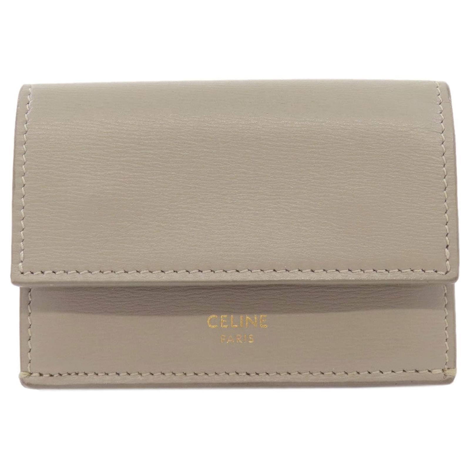 Celine Celine Smoke Green Tri Fold Wallet Leather ref.1593722 Joli Closet