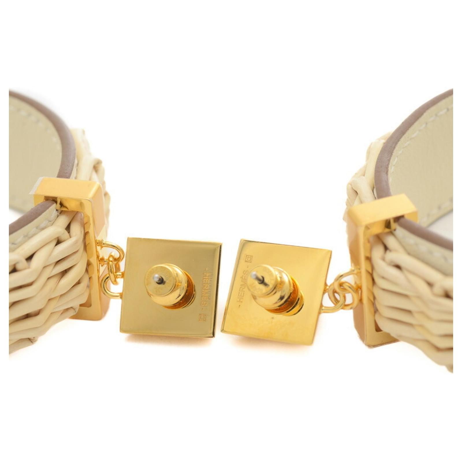 Hermès Hermes Medor Picnic Earrings Leather ref.1593854
