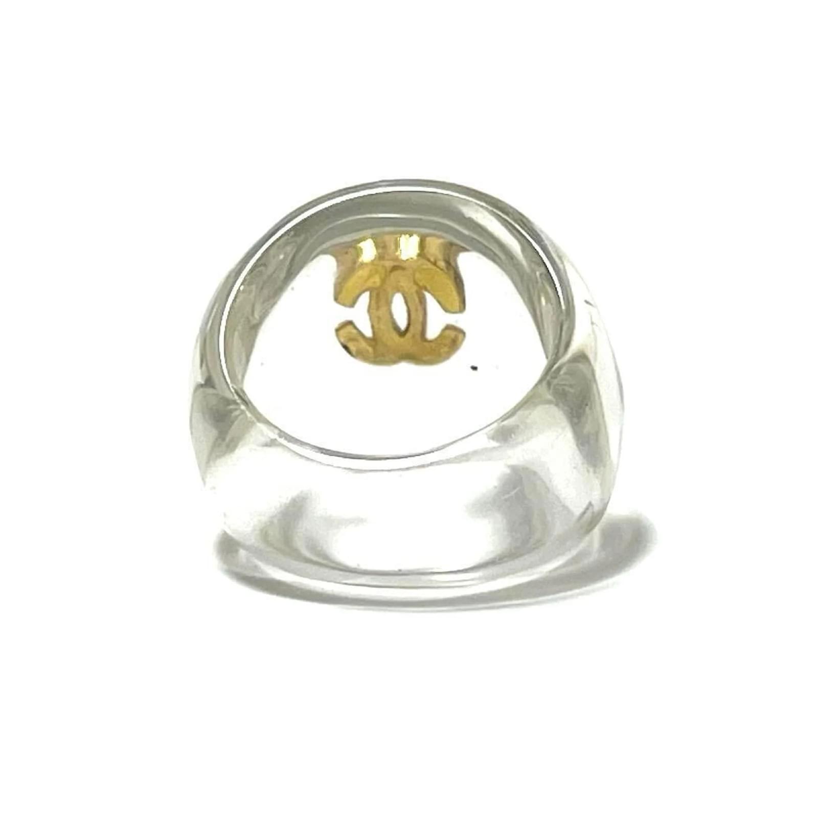 CHANEL Women's Coco Mark Ring Metal Plastic ref.1593966