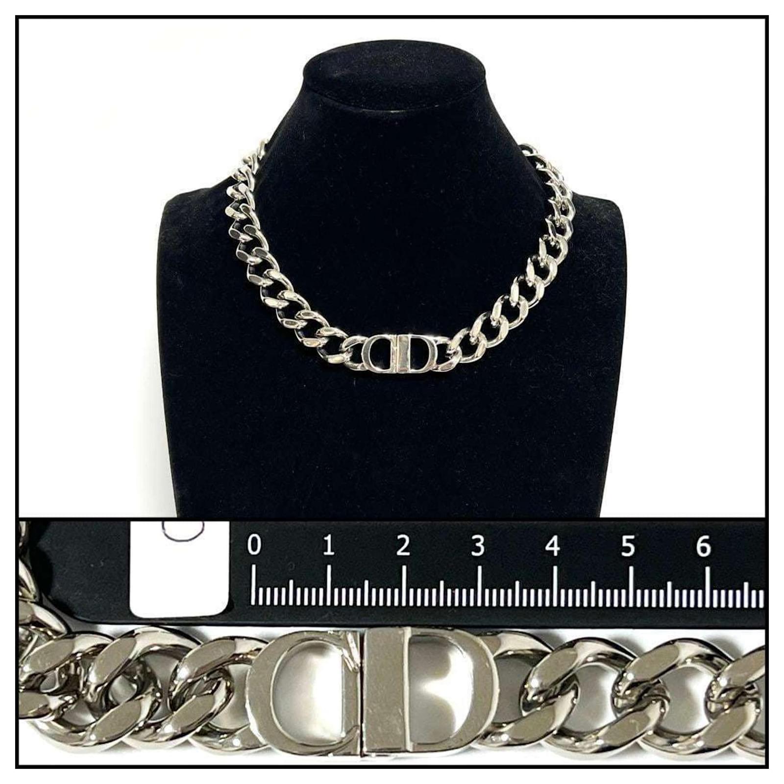 Christian Dior Men's CD Icon Chain Link Necklace Metal ref