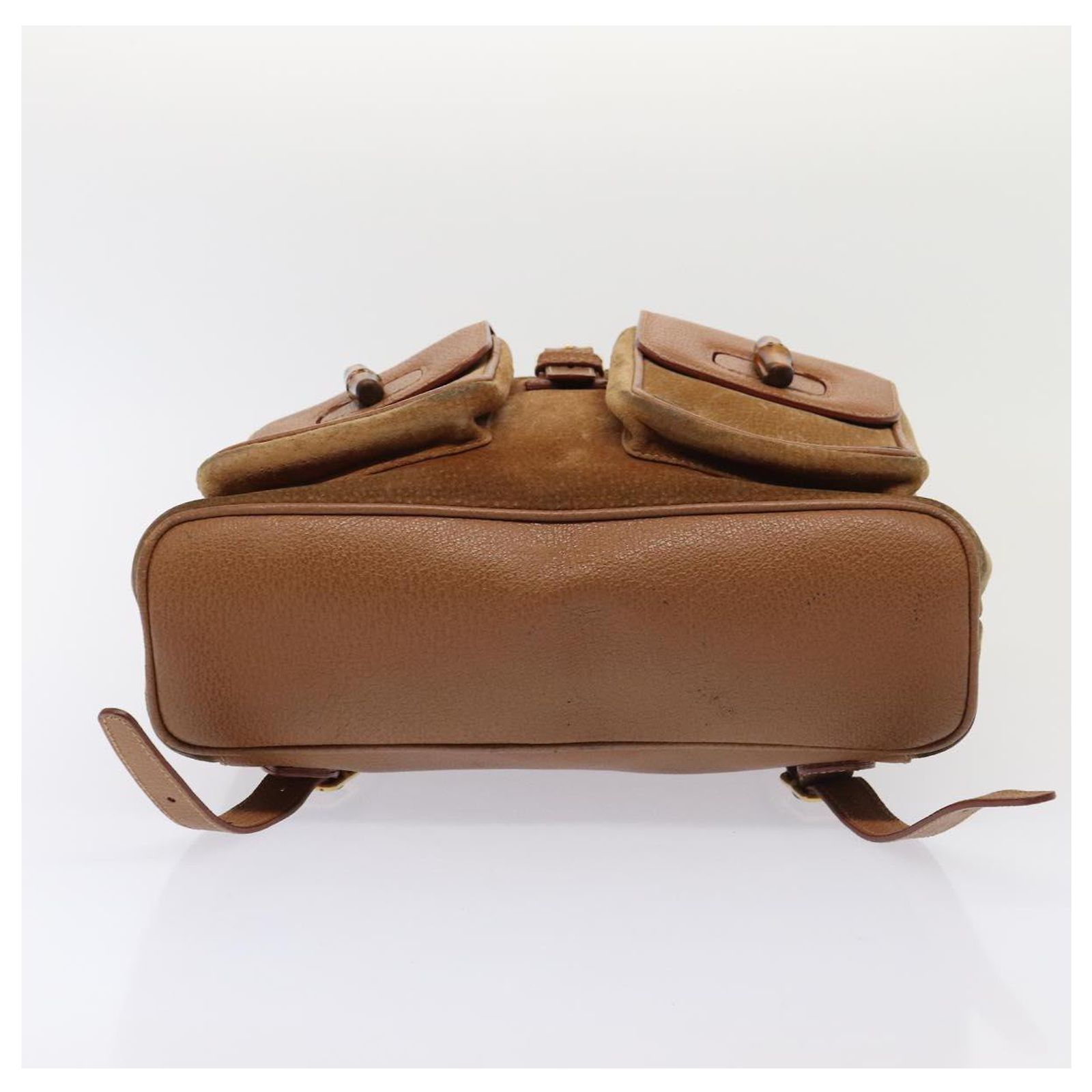 GUCCI Bamboo Shoulder Bag Suede Brown Gold 003 2058 0016  display picture 3