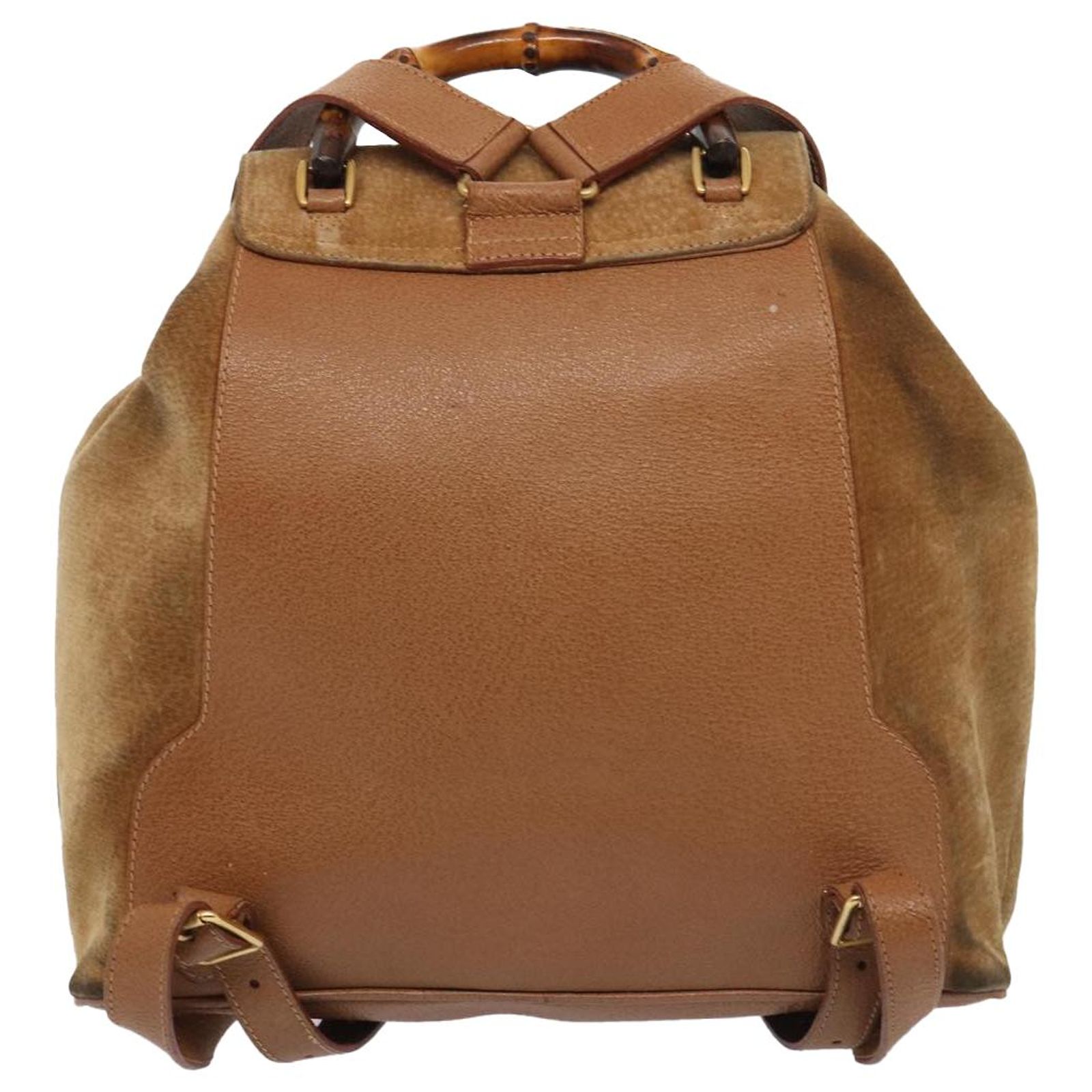 GUCCI Bamboo Shoulder Bag Suede Brown Gold 003 2058 0016 Auth 85718 GUCCI Bamboo Shoulder Bag Suede Brown Gold 003 2058 0016  main image 4