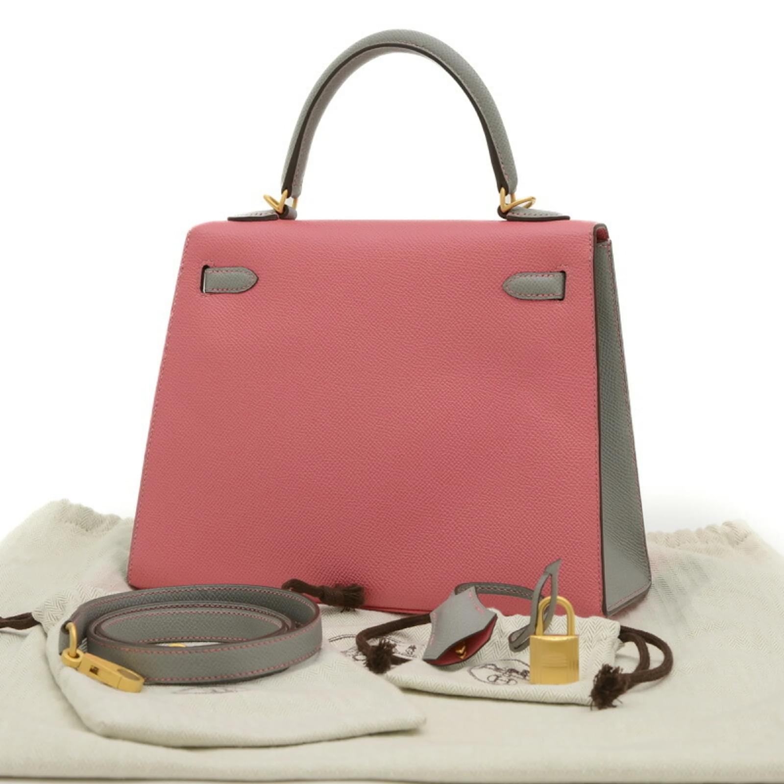 Hermes Hermes Kelly 25 Personal Handbag Pink Leather ref.1594351 Joli Closet