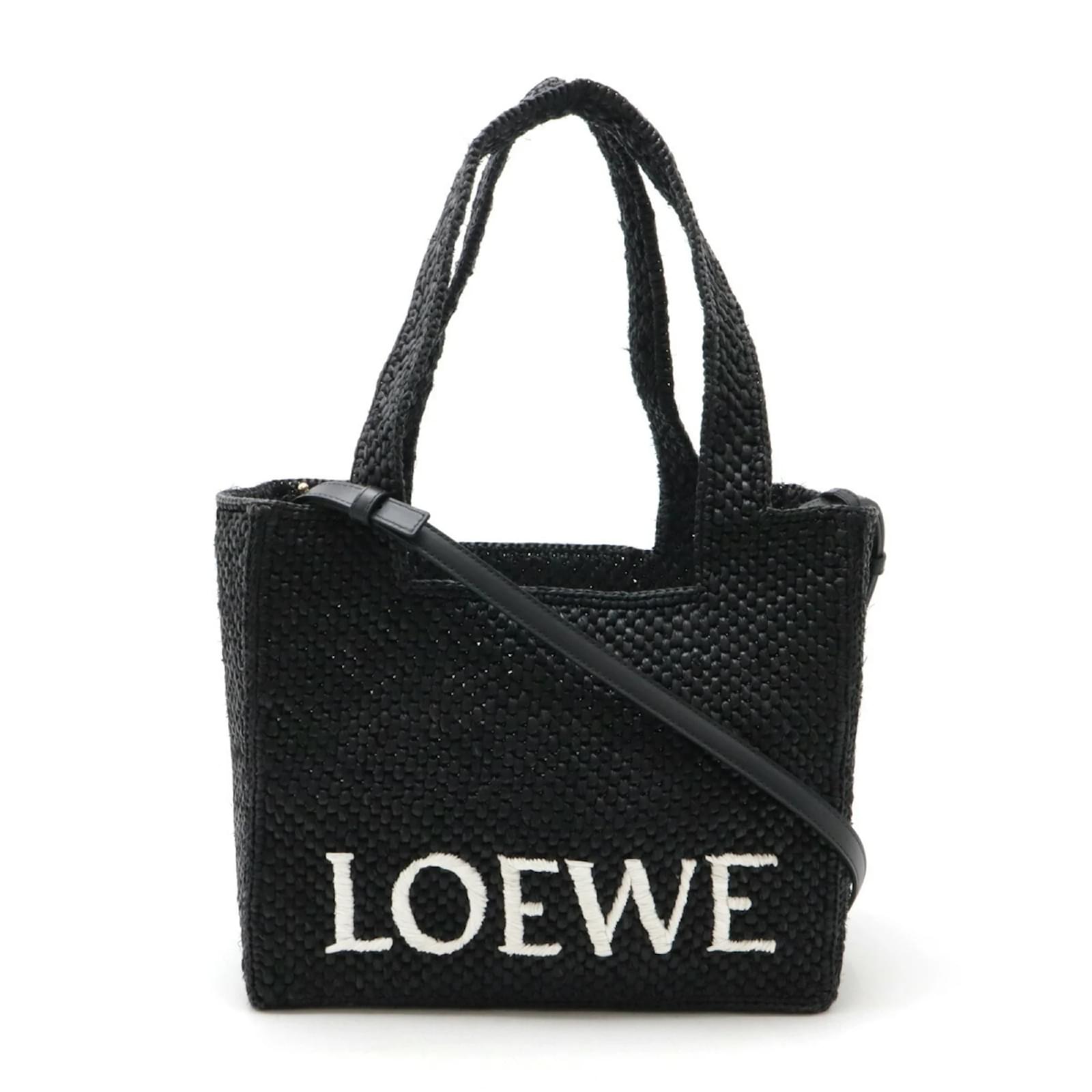 Loewe Font Tote Medium Bag Black White Leather ref.1594490 Loewe Font Tote Medium Bag Black White Leather ref.1594490