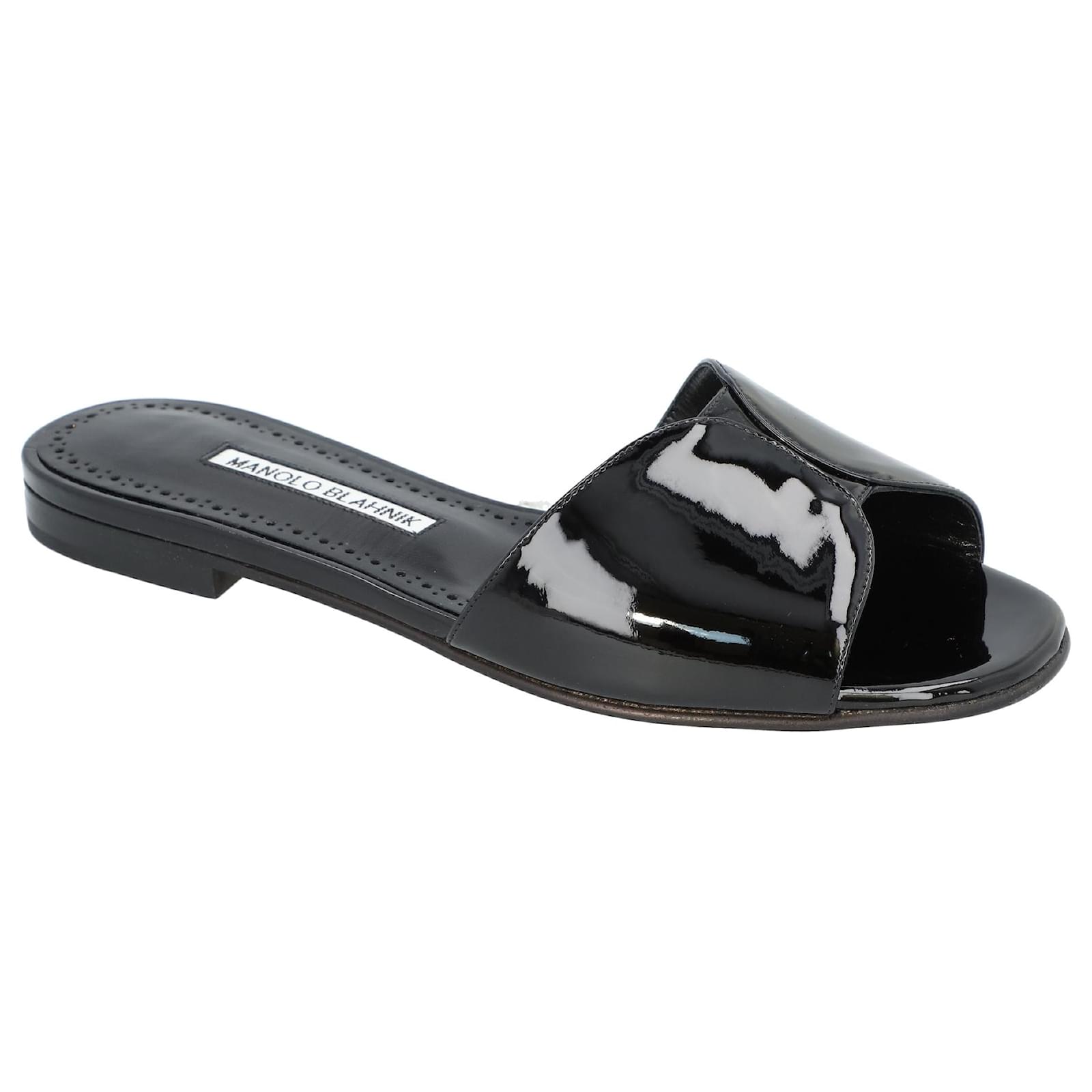 サンダル・ミュール Manolo Blahnik Houramu Flat Grey Manolo Blahnik Houramu Flat Grey Leather ref.1594785 - Joli