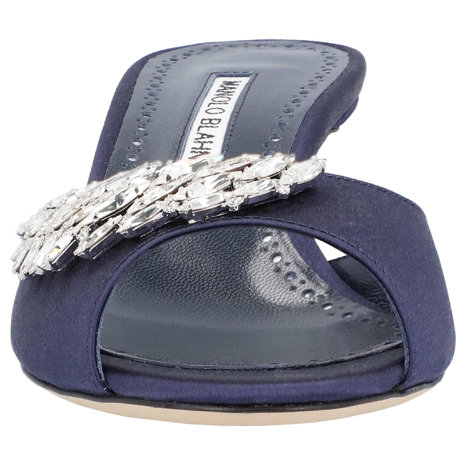 サンダル・ミュール Manolo Blahnik Lumada Fabio 050 Mule Blue Mule Bleu Manolo Blahnik Lumada Fabio 050 Soie ref.1594808