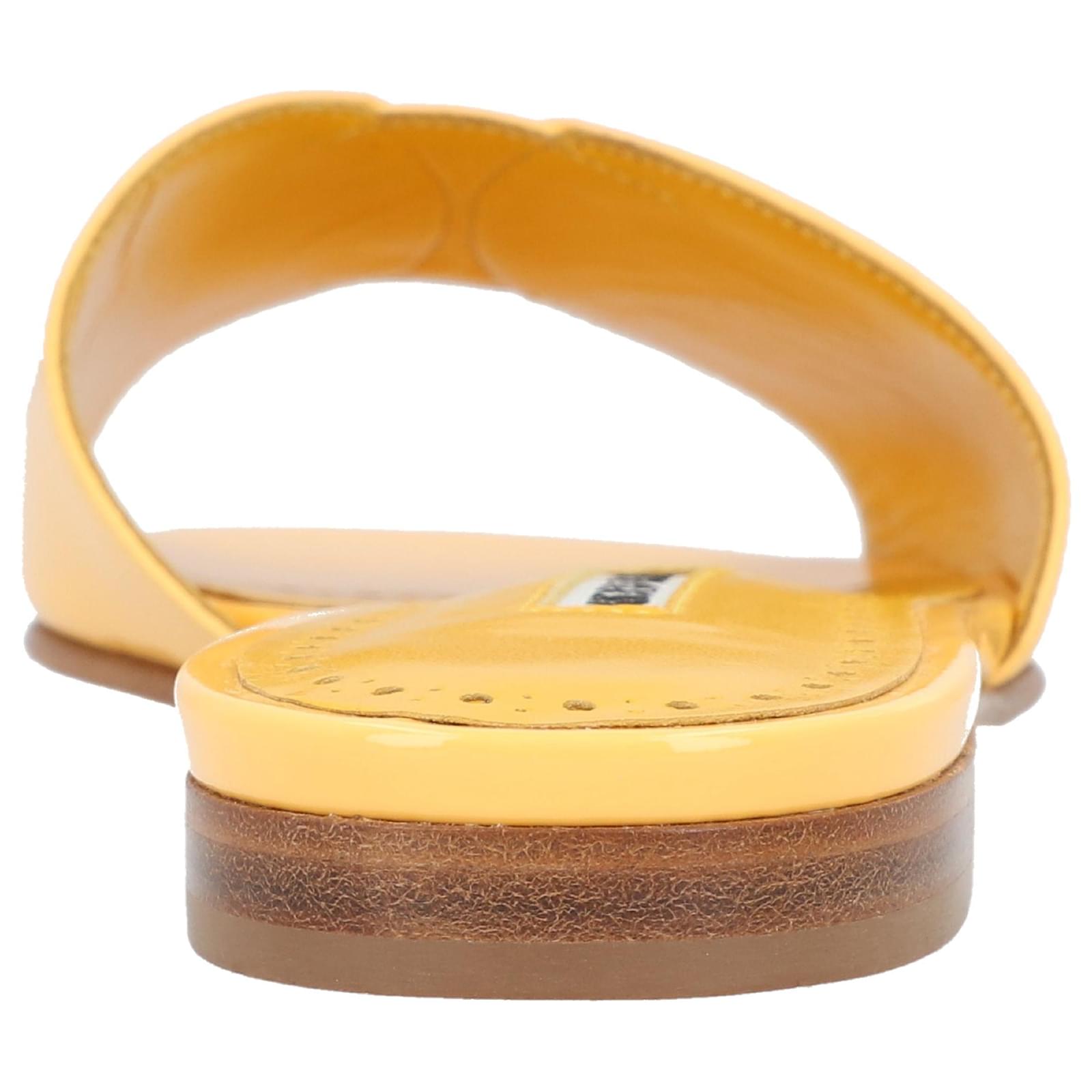 Manolo Blahnik Houramu Flat Yellow Leather ref.1594889