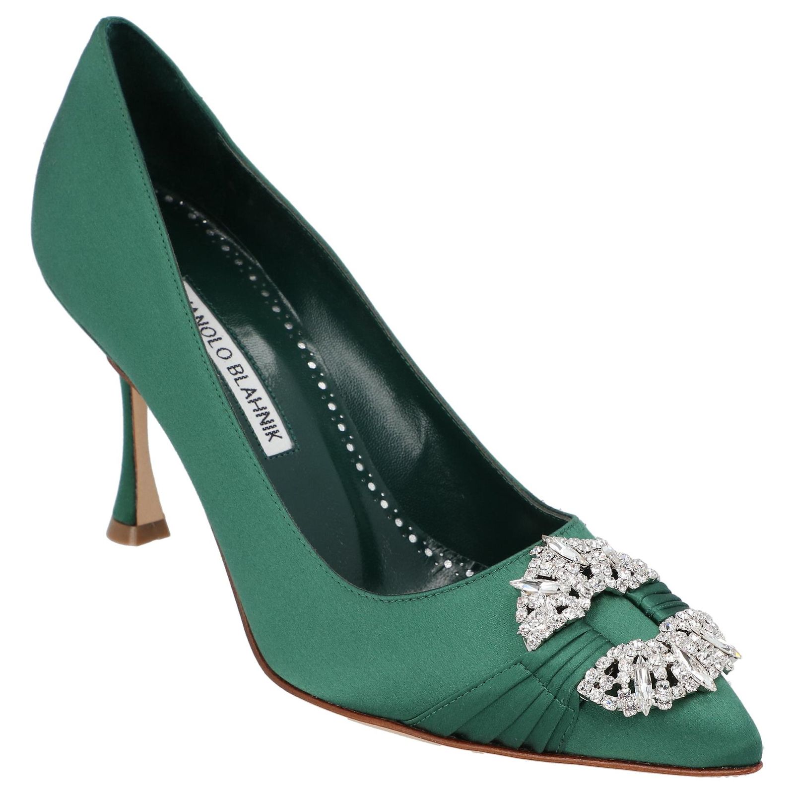 Manolo Blahnik Maidapump 090 Pump Green Satin ref.1594958 - Joli Closet
