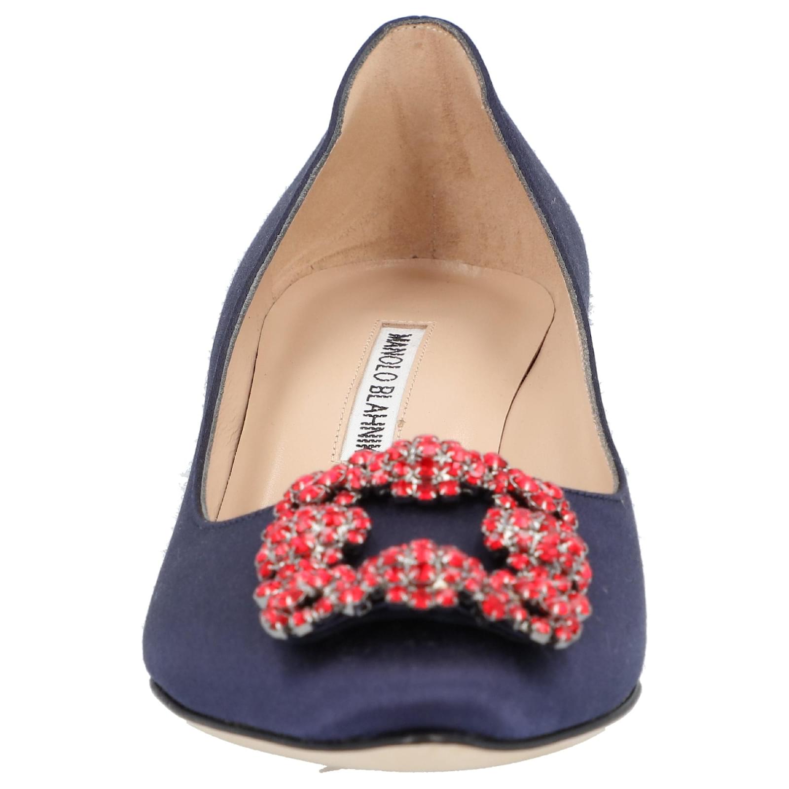 Manolo Blahnik Hangisi 050 Pump Blue Viscose Cellulose fibre
