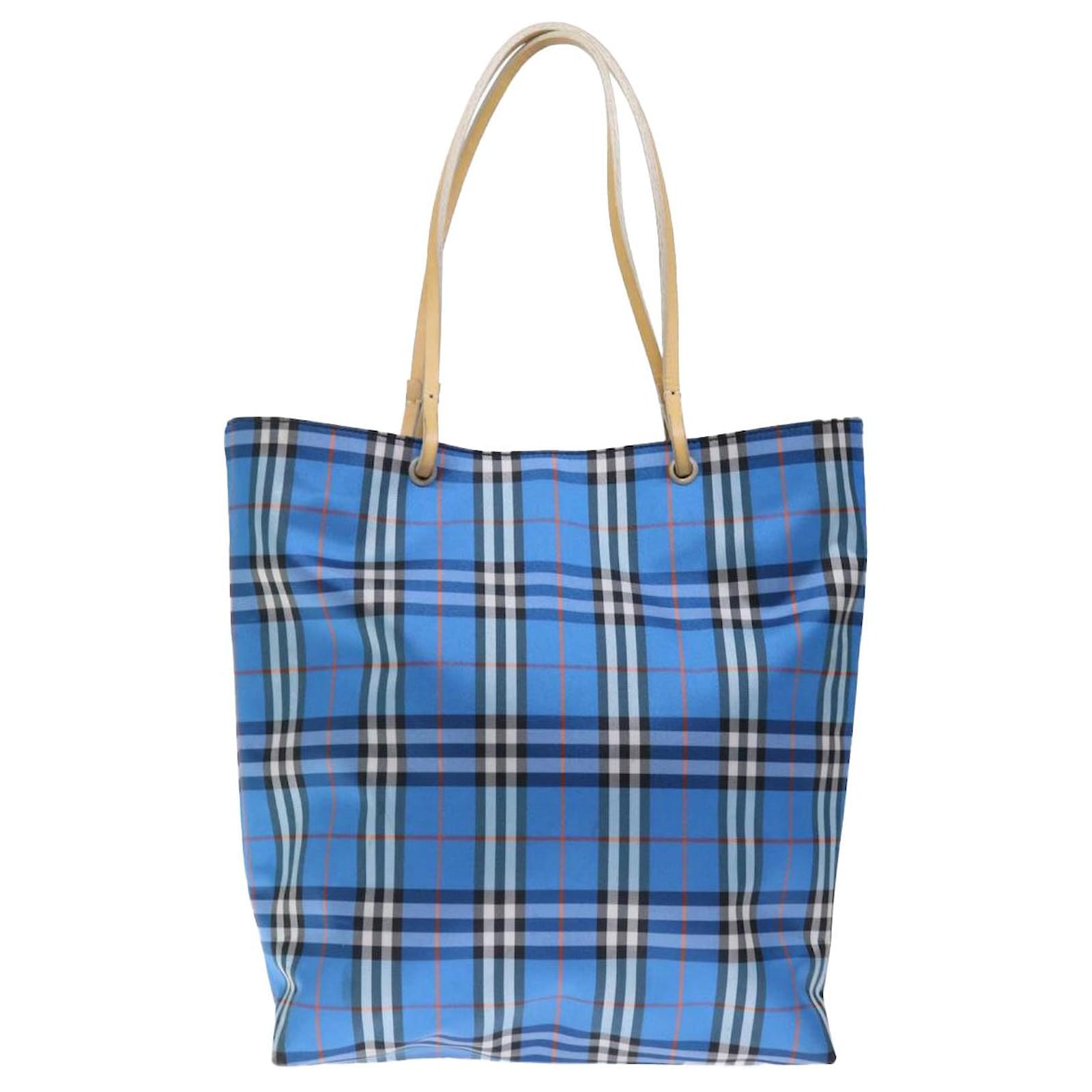BURBERRY Festival Novacheck Tote Bag 8089791 Beige x blue