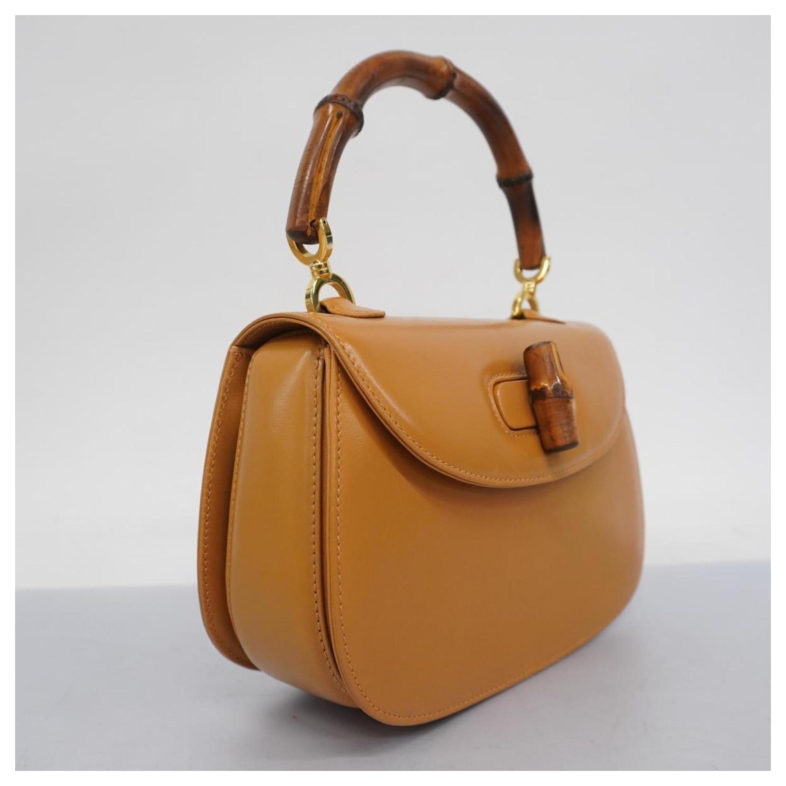 Gucci Handbag Bamboo 000 46 0188 Beige Leather ref.1596384