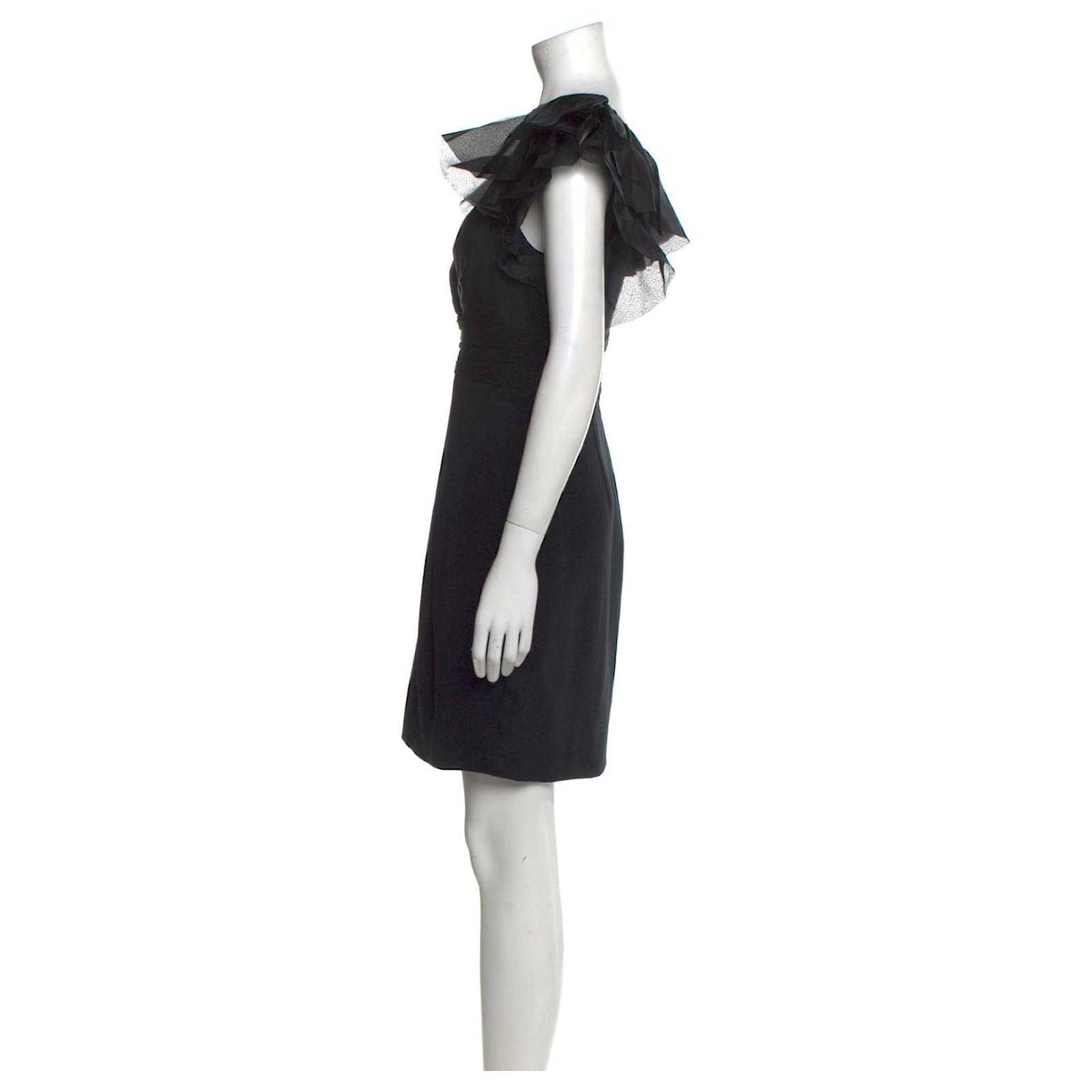 Marchesa Black silk crepe and organza mini dress ref.1597021 - Joli Closet